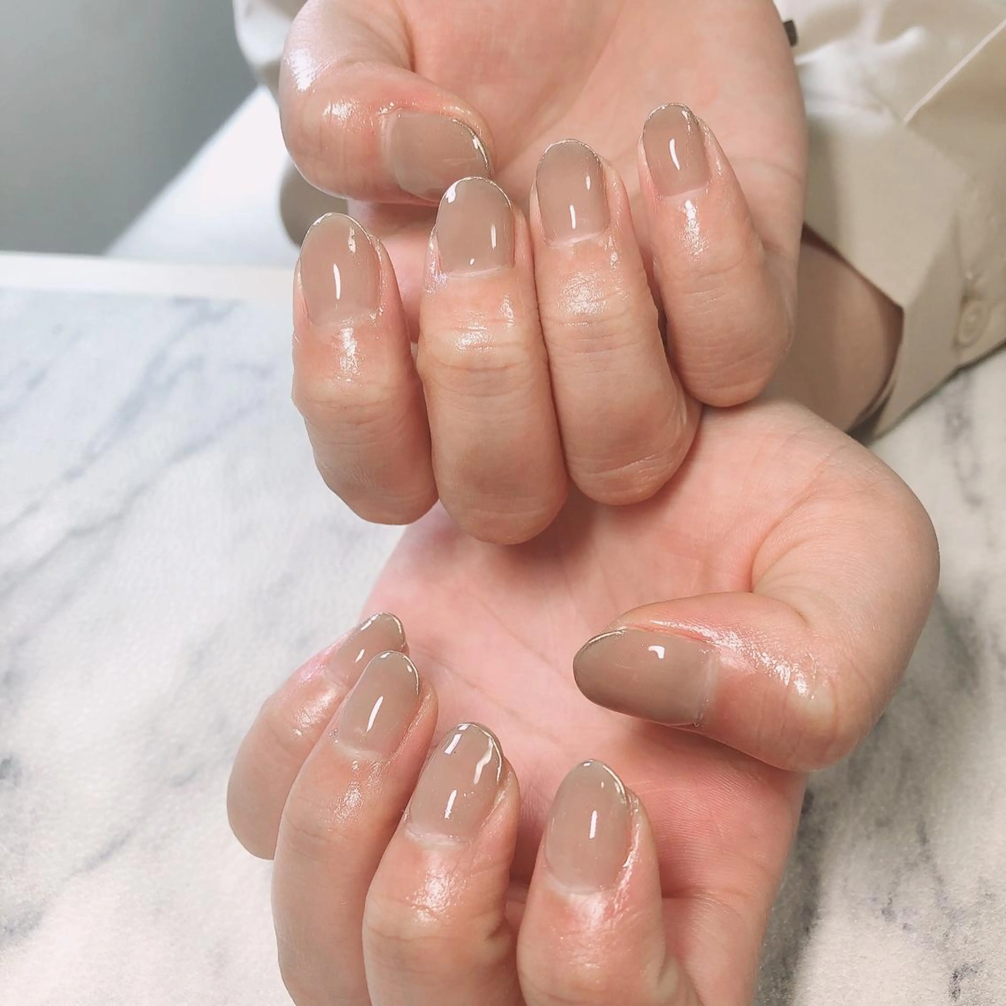 ネイル フレンチネイル ミラーネイル 結城 怜菜のネイルデザイン