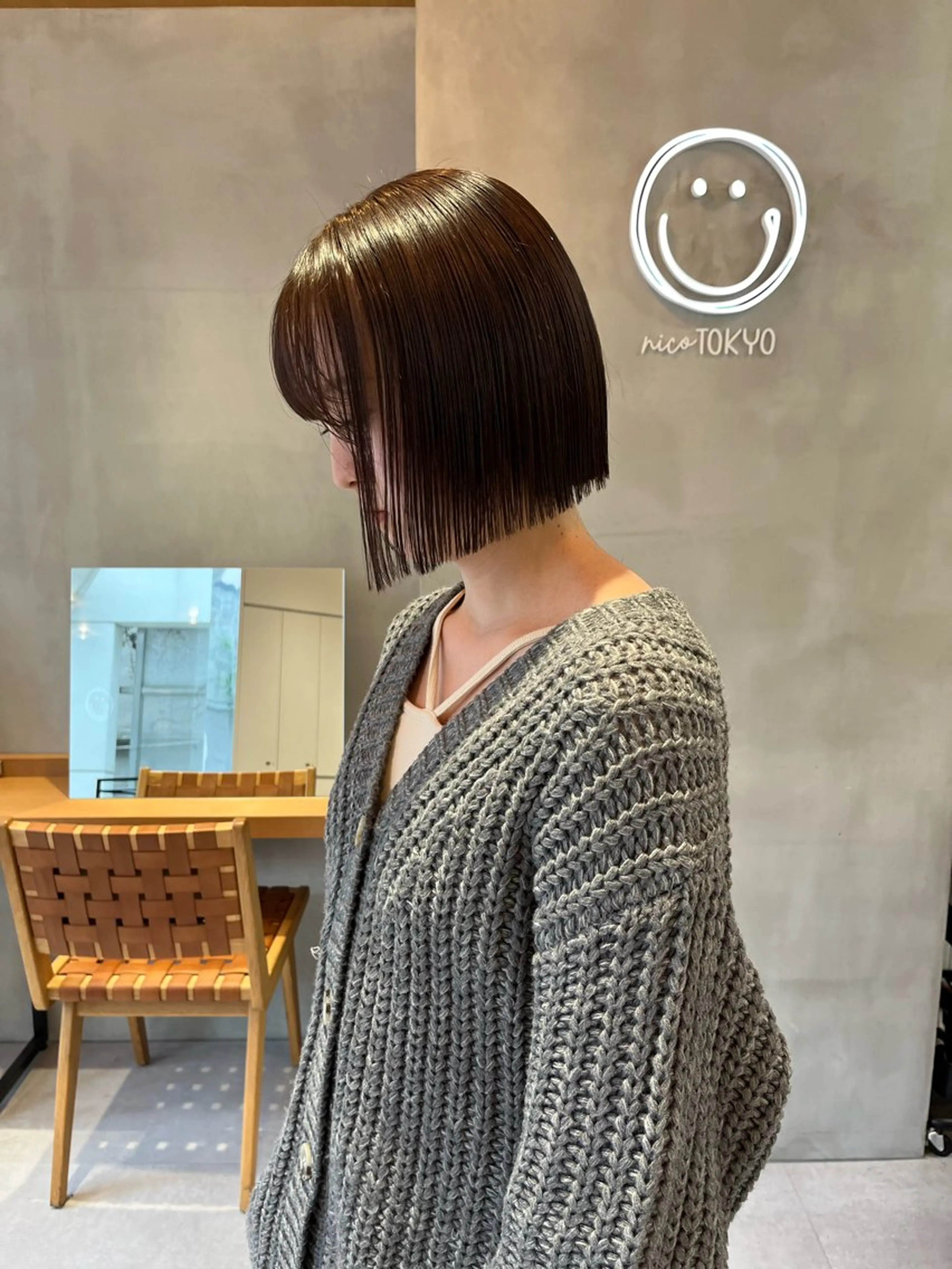 ミディアム カラー カット ヘアカラー トリートメント 韓国ボブ＆顔まわり レイヤー♡TOMOEのヘアスタイル