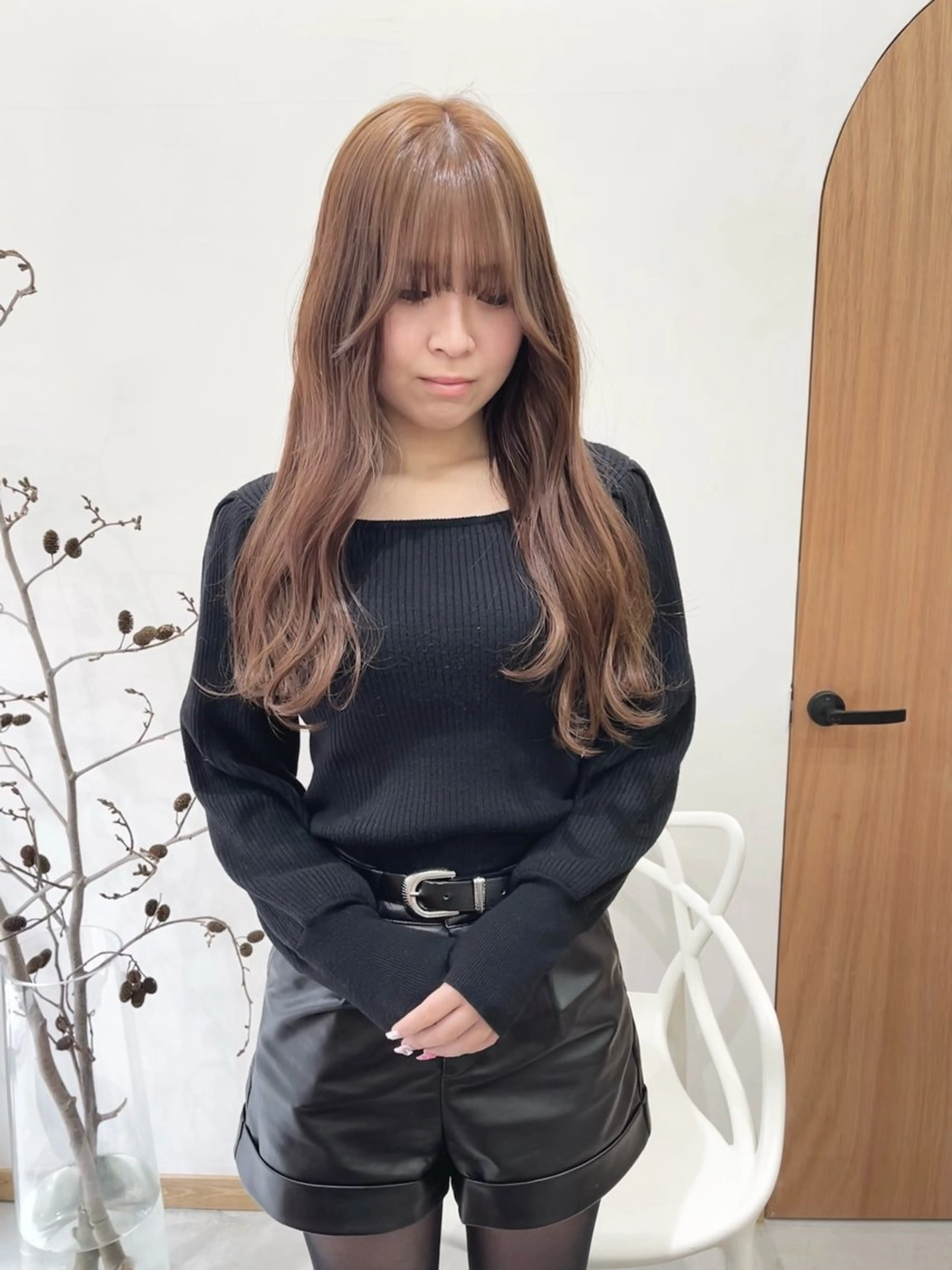 ロング カラー ヘアアレンジ ブリーチ ブリーチなしカラー esu 心斎橋店所属・ena/ブリーチなし 心斎橋・ベージュ🎀のヘアスタイル