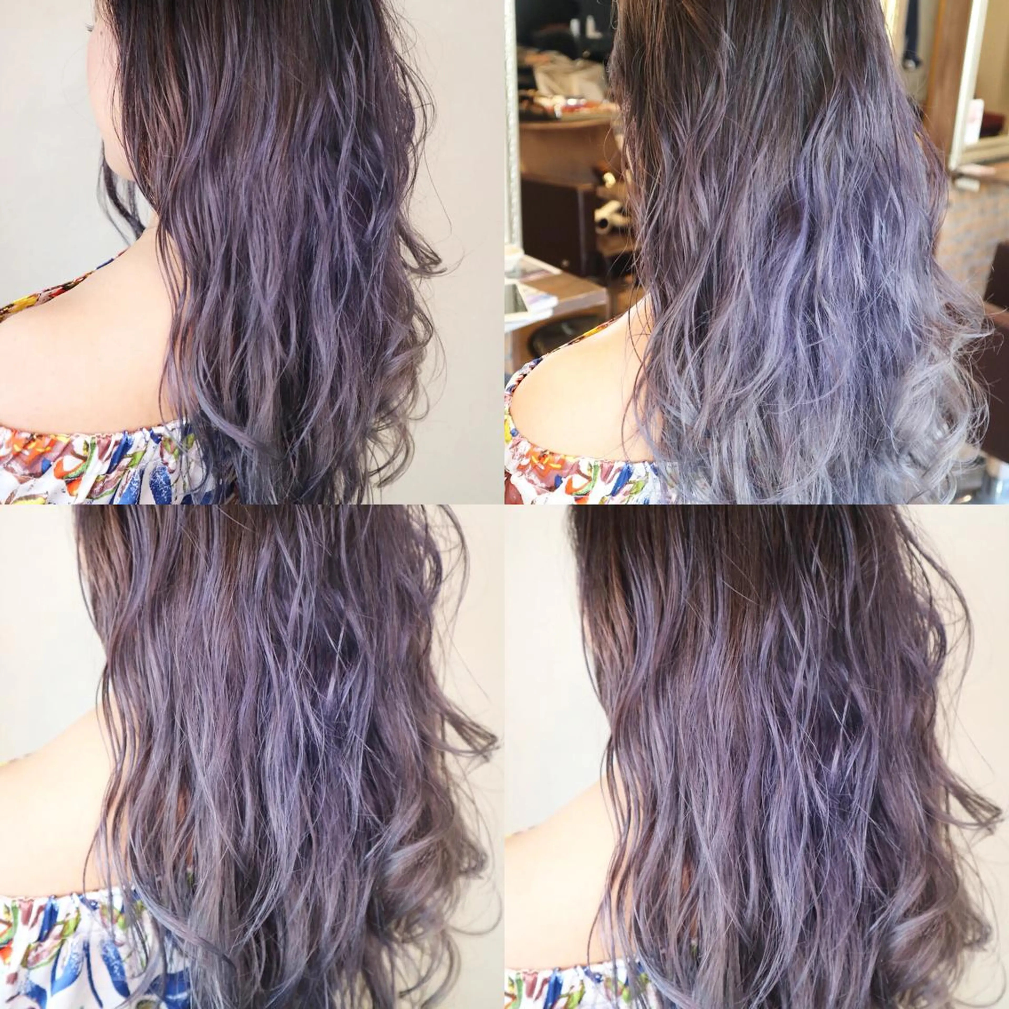 セミロング カラー ブリーチ ラベンダーカラー カット ヘアカラー トリートメント JIL BLAN 京都のヘアスタイル