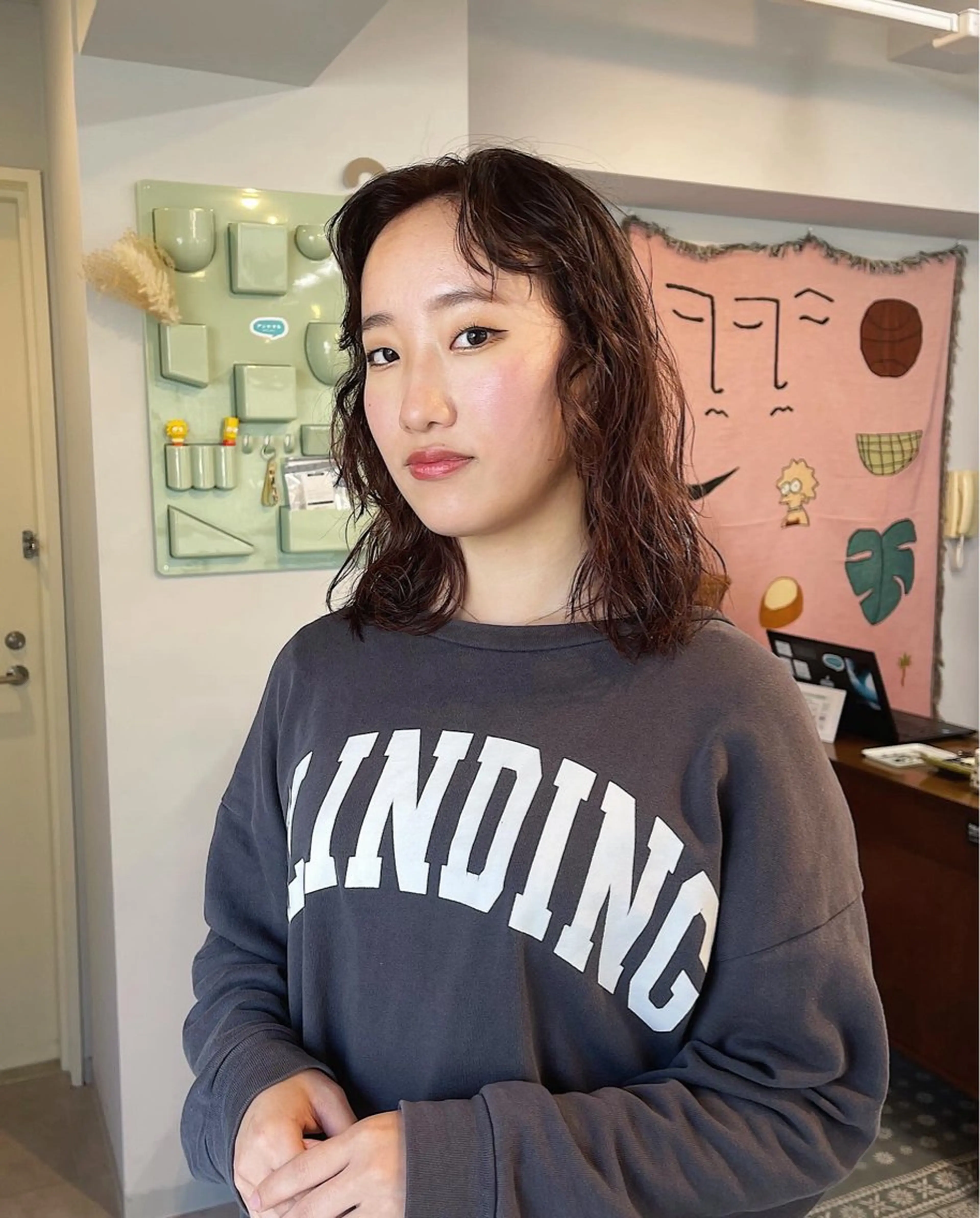 ミディアム カラー パーマ ミディアムパーマ くせ毛 MEY HAIR / CURLYS所属・✅ボブ/パーマ/ 表参道/KENTA✅のヘアスタイル