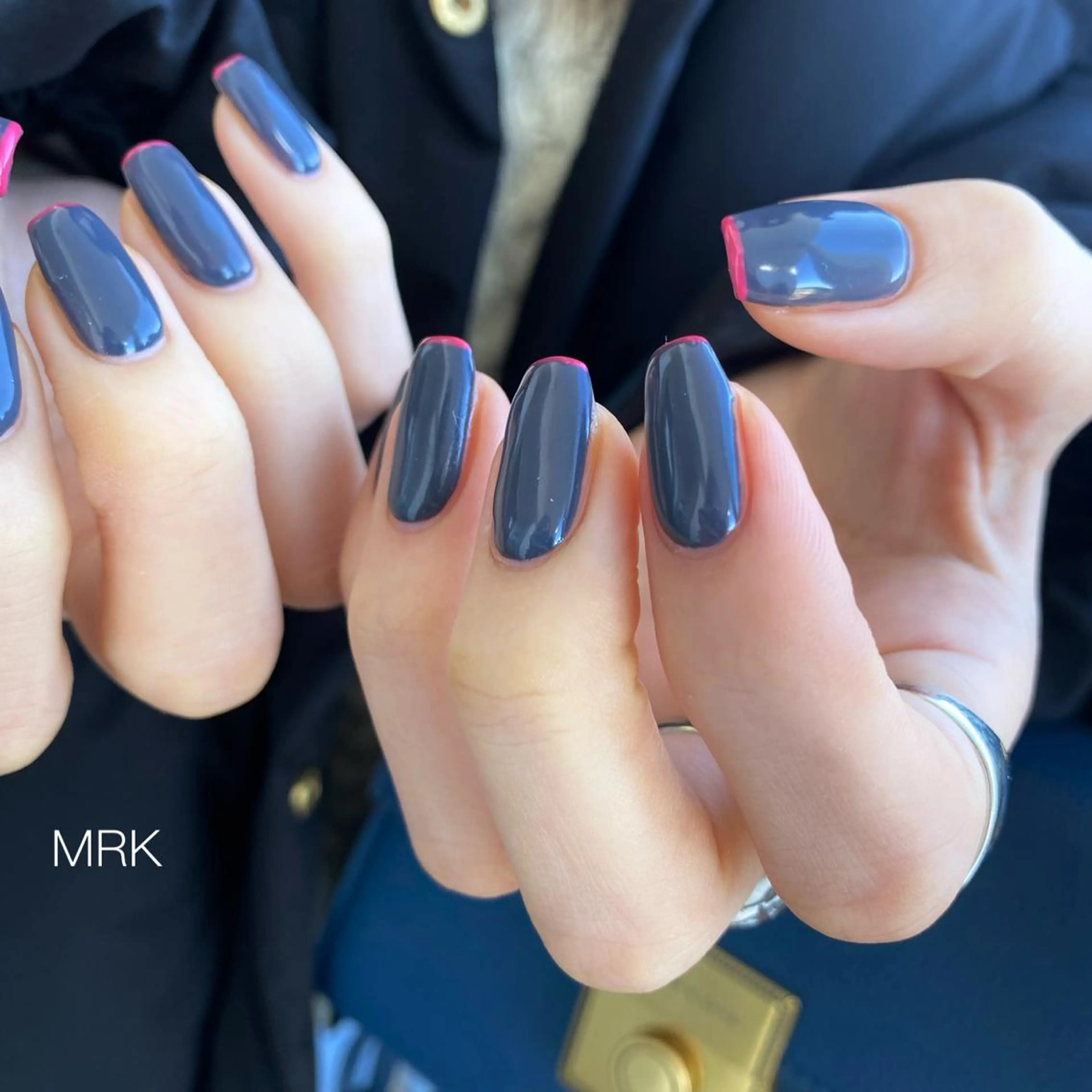ロング ネイル ミラーネイル ニュアンスネイル ピンク MARUKO nailのネイルデザイン