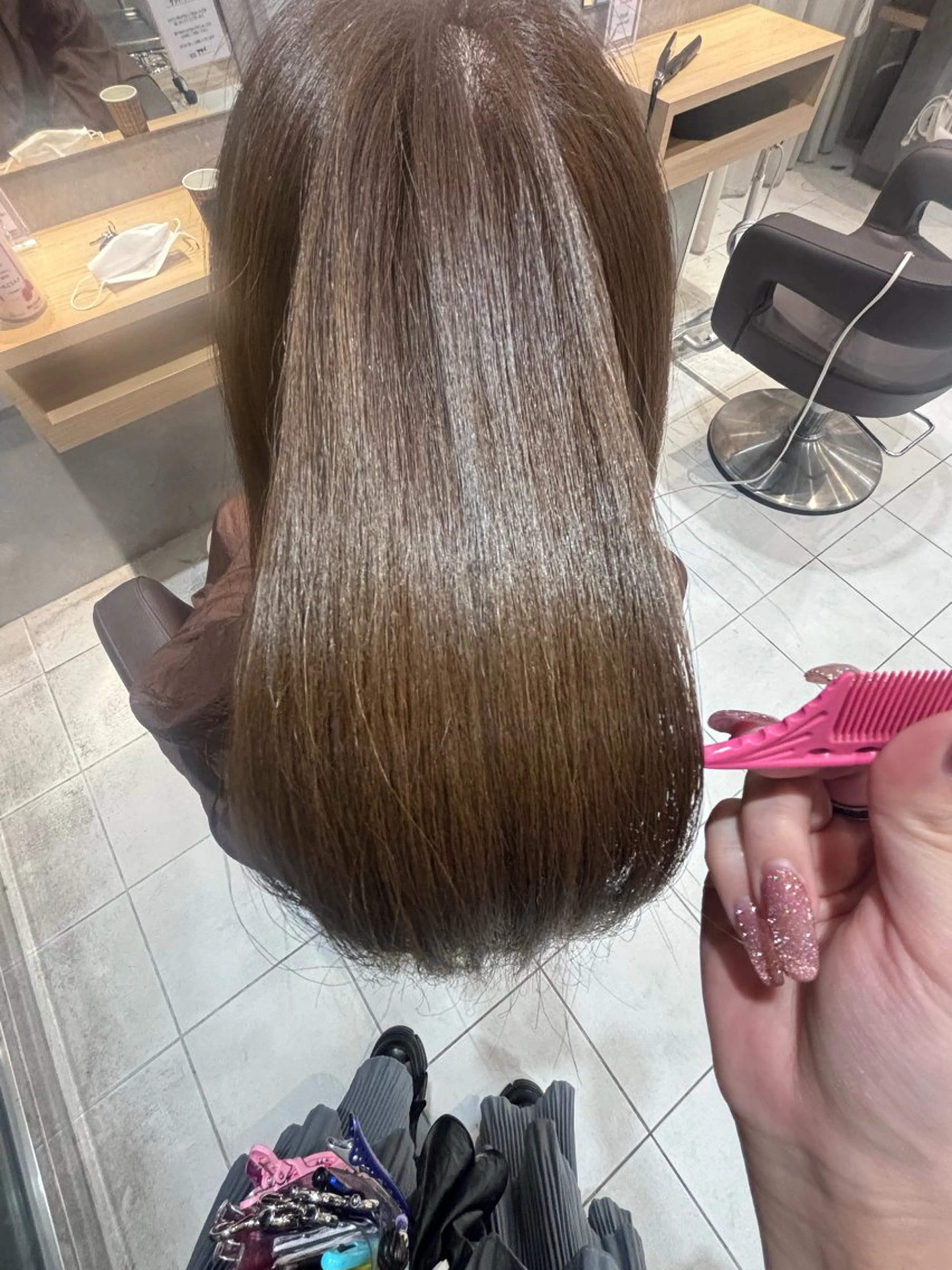 ロング カラー アッシュ 透明感カラー 淺井 さくらのヘアスタイル