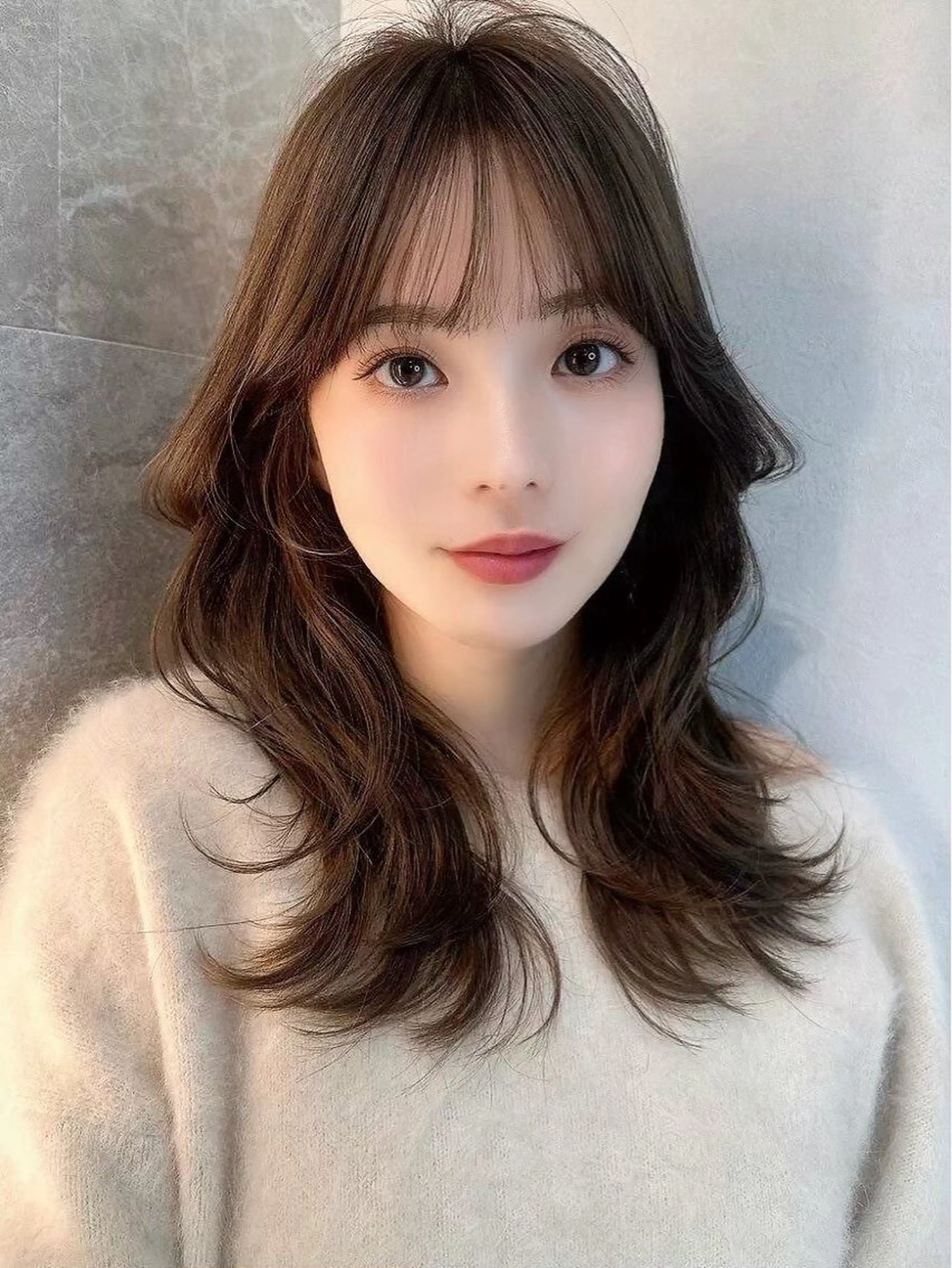 セミロング カラー カット ヘアカラー トリートメント ヘッドスパ 🫒オリーブカラー/ みづき/パーマ🤍のヘアスタイル