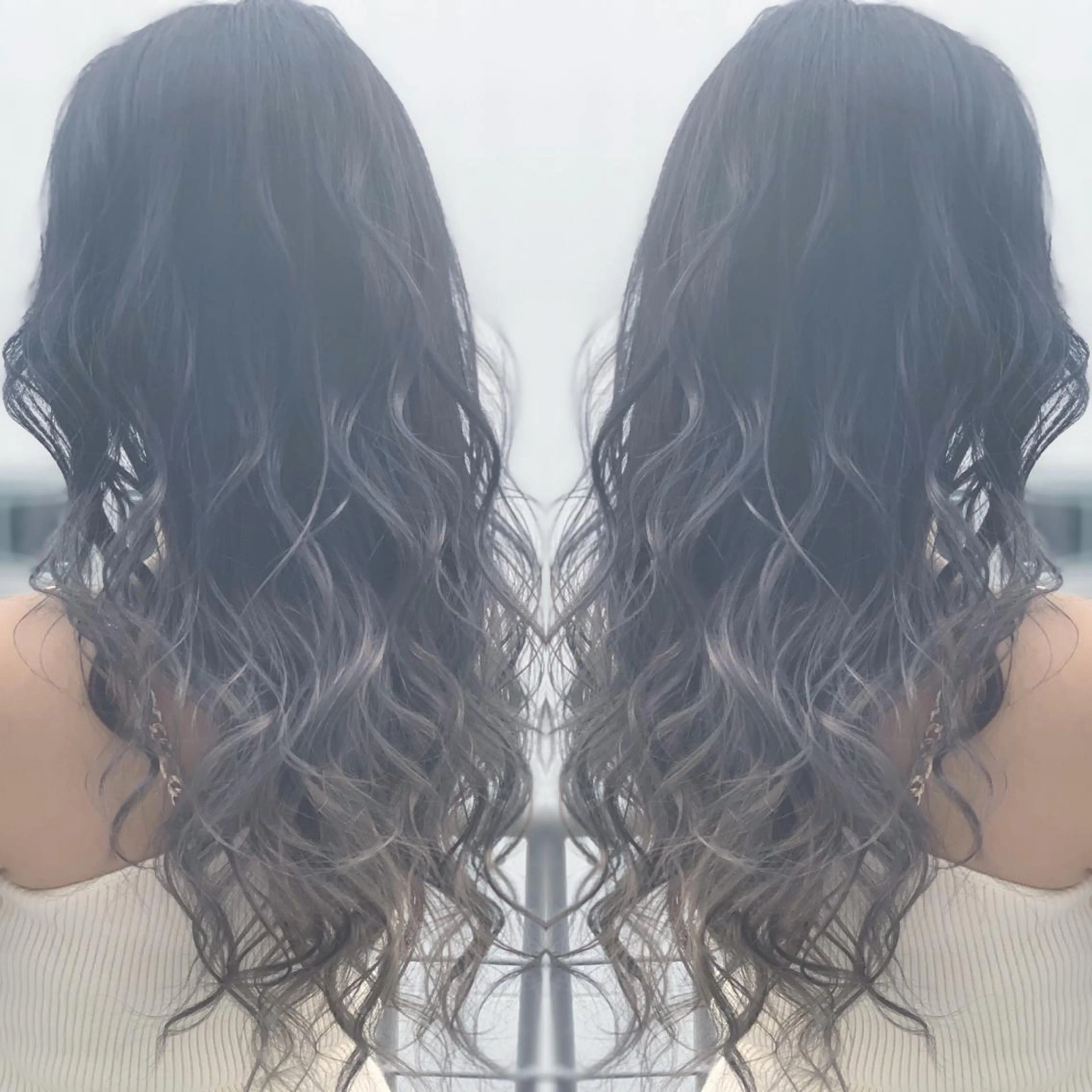 ロング カラー ヘアアレンジ 髪質改善×ハイトーン 中田啄也のヘアスタイル