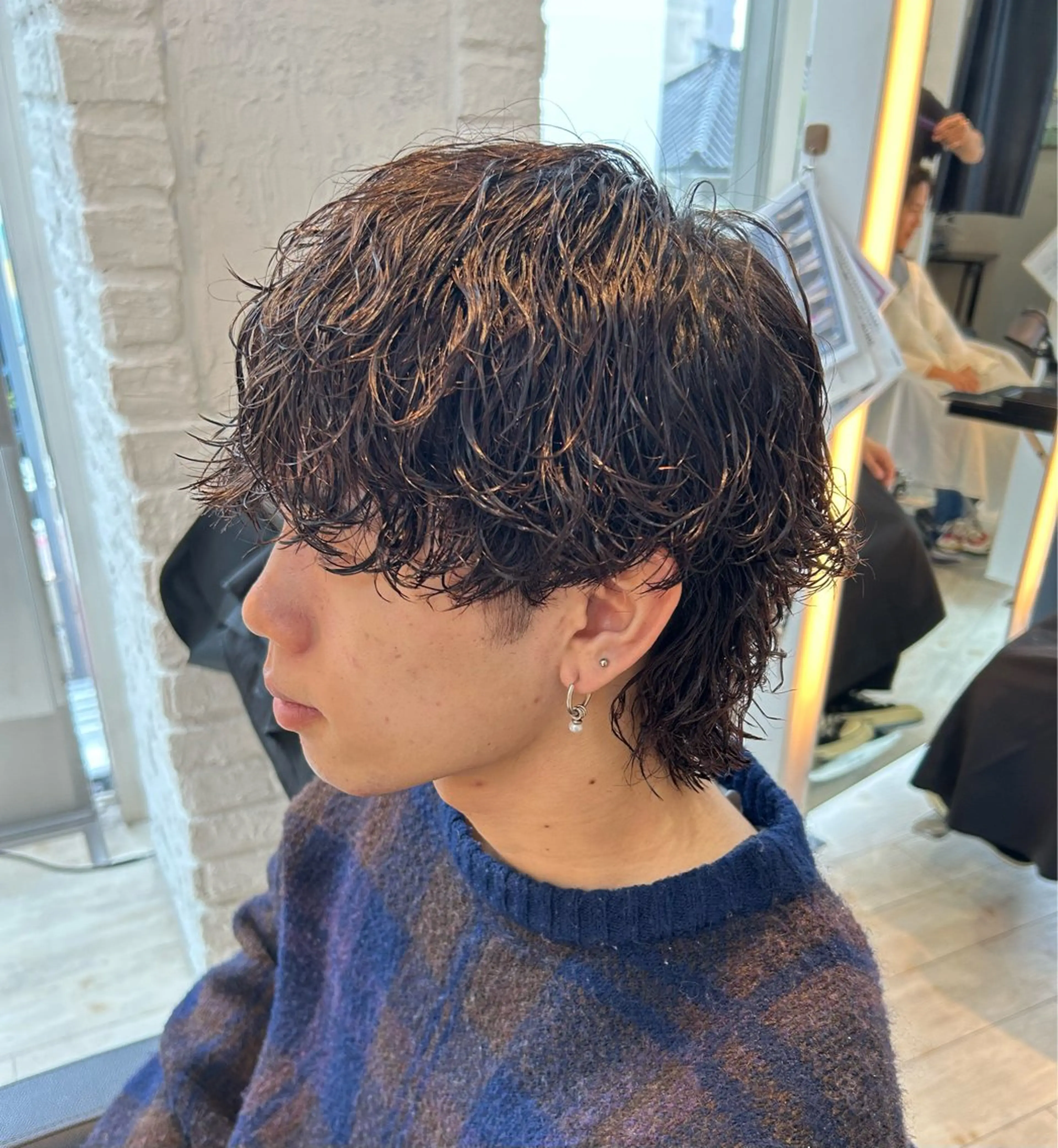 ショート パーマ メンズ メンズブリーチ メンズパーマ カット パーマ 柿原啓登【メンズパー マ/ハイトーン】のヘアスタイル