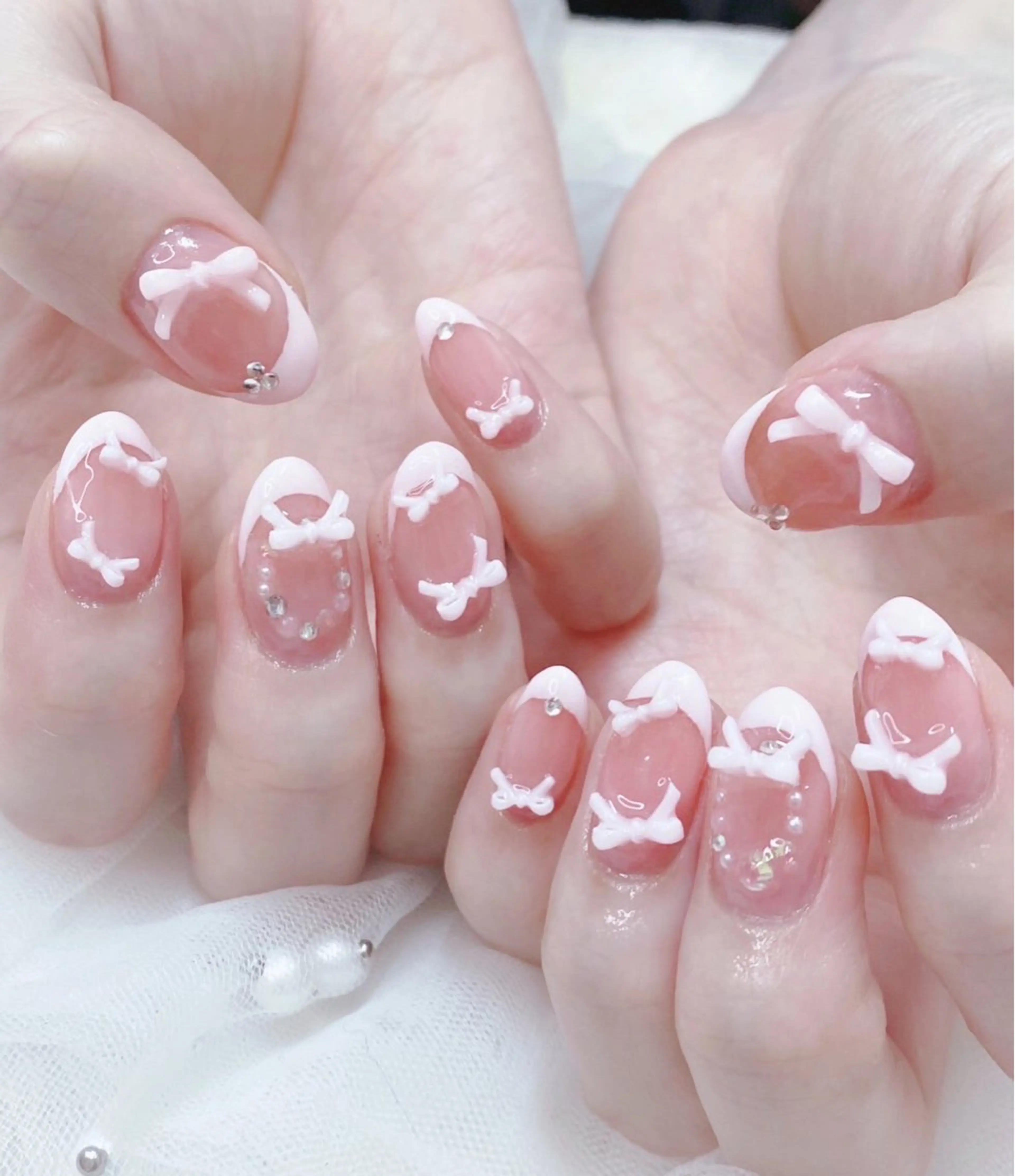 ネイル フットネイル フレンチネイル ジェルネイル ガラスフレンチ 韓国ネイル ハンドネイル ハンドケア 大門浜松町 ネイルのネイルデザイン