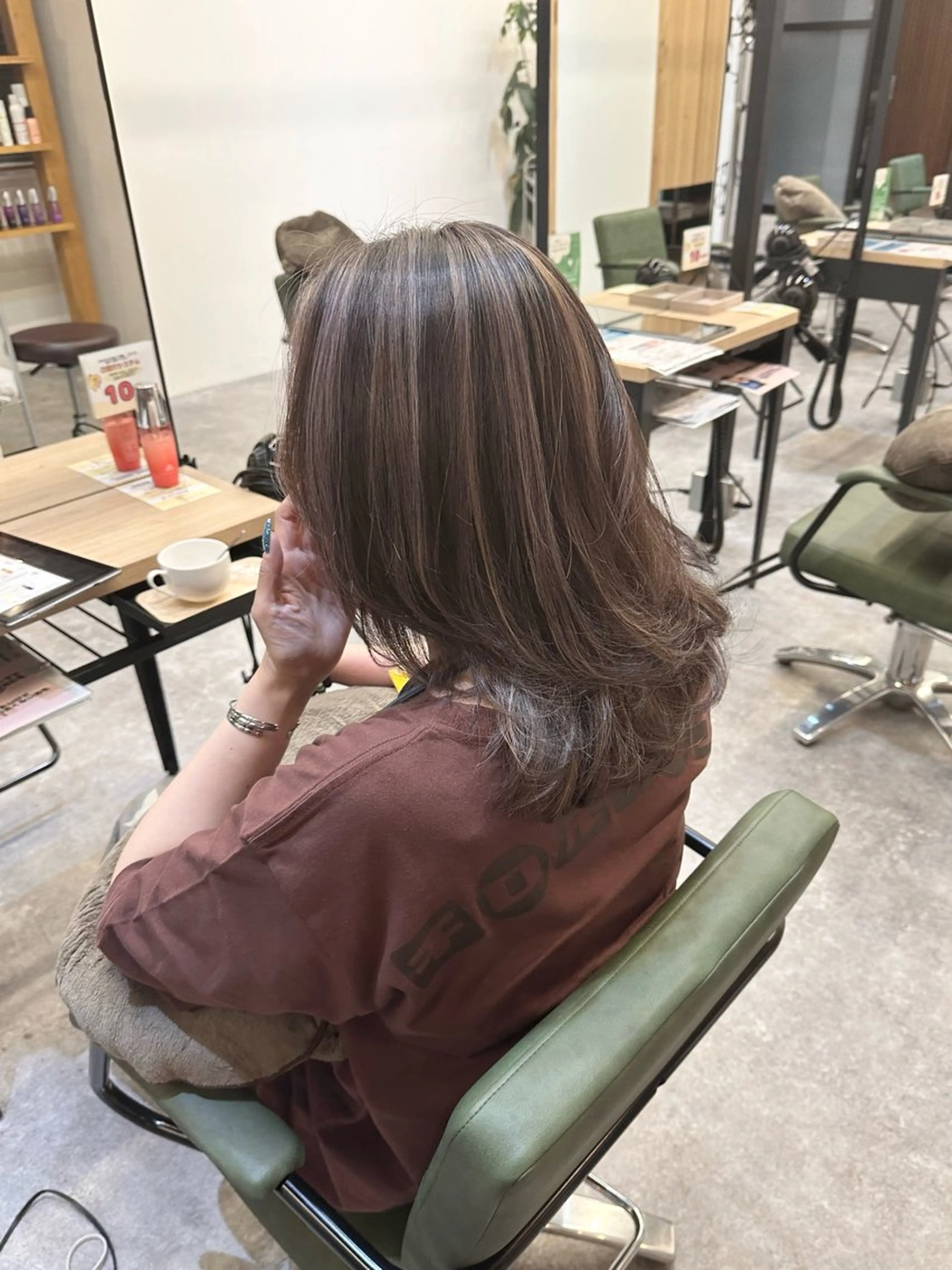 セミロング カット ヘアカラー 店長🌟小顔似合わせ デザインカラー◎古田のヘアスタイル