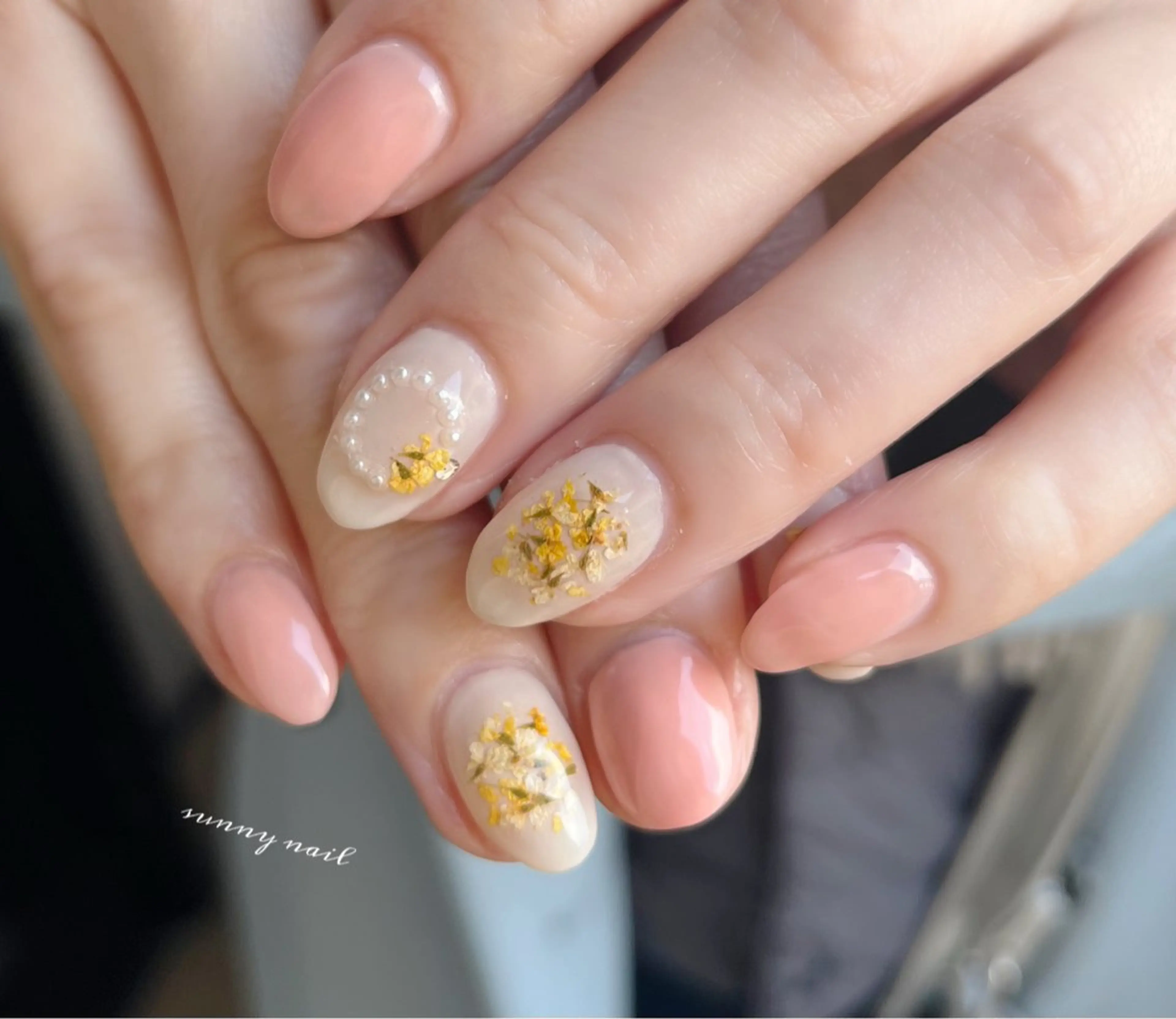 ネイル ジェルネイル パラジェル 春ネイル sunny nailのネイルデザイン