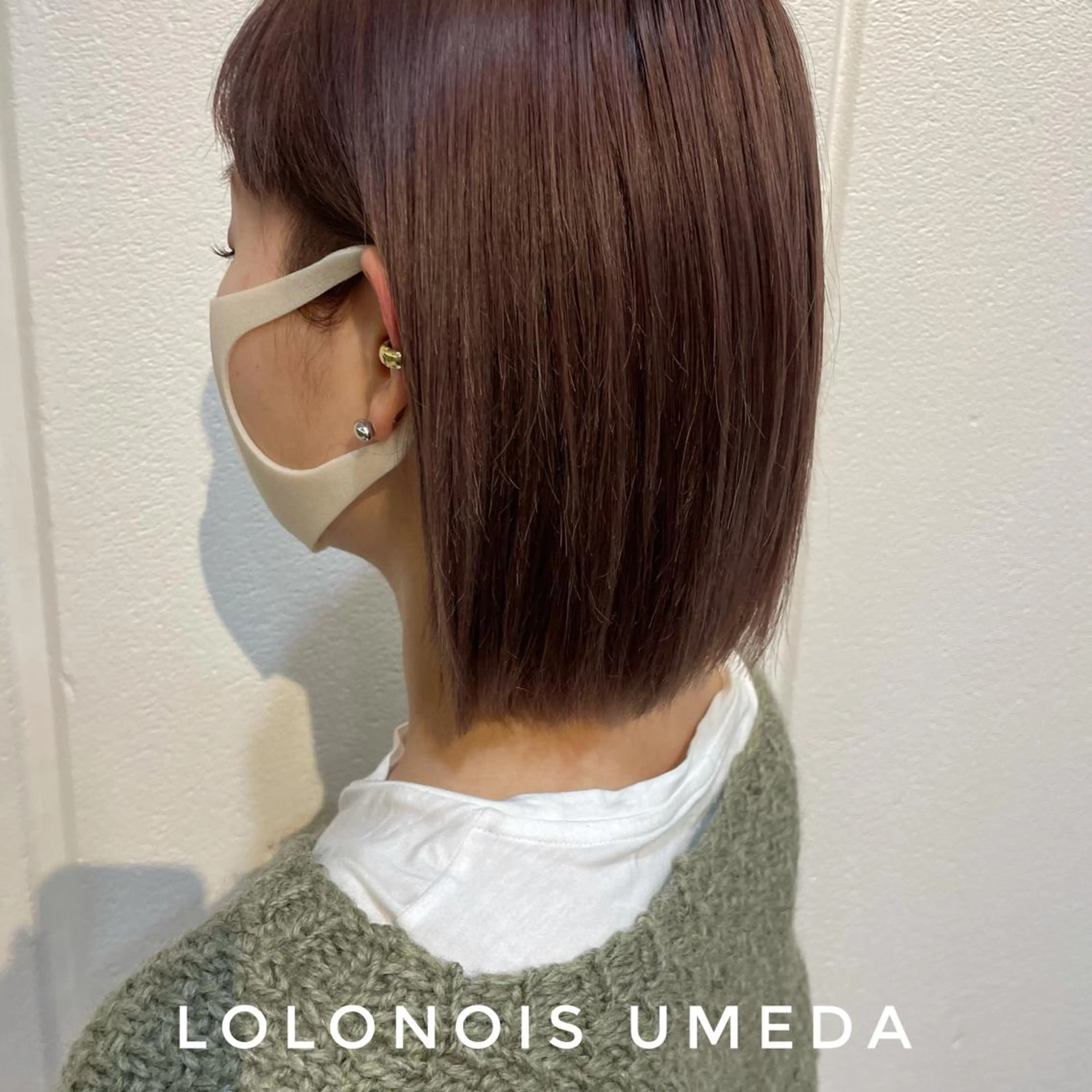 ミディアム カラー アッシュ ピンクカラー ピンクアッシュ Lolonois梅田 /Okazaki:)のヘアスタイル