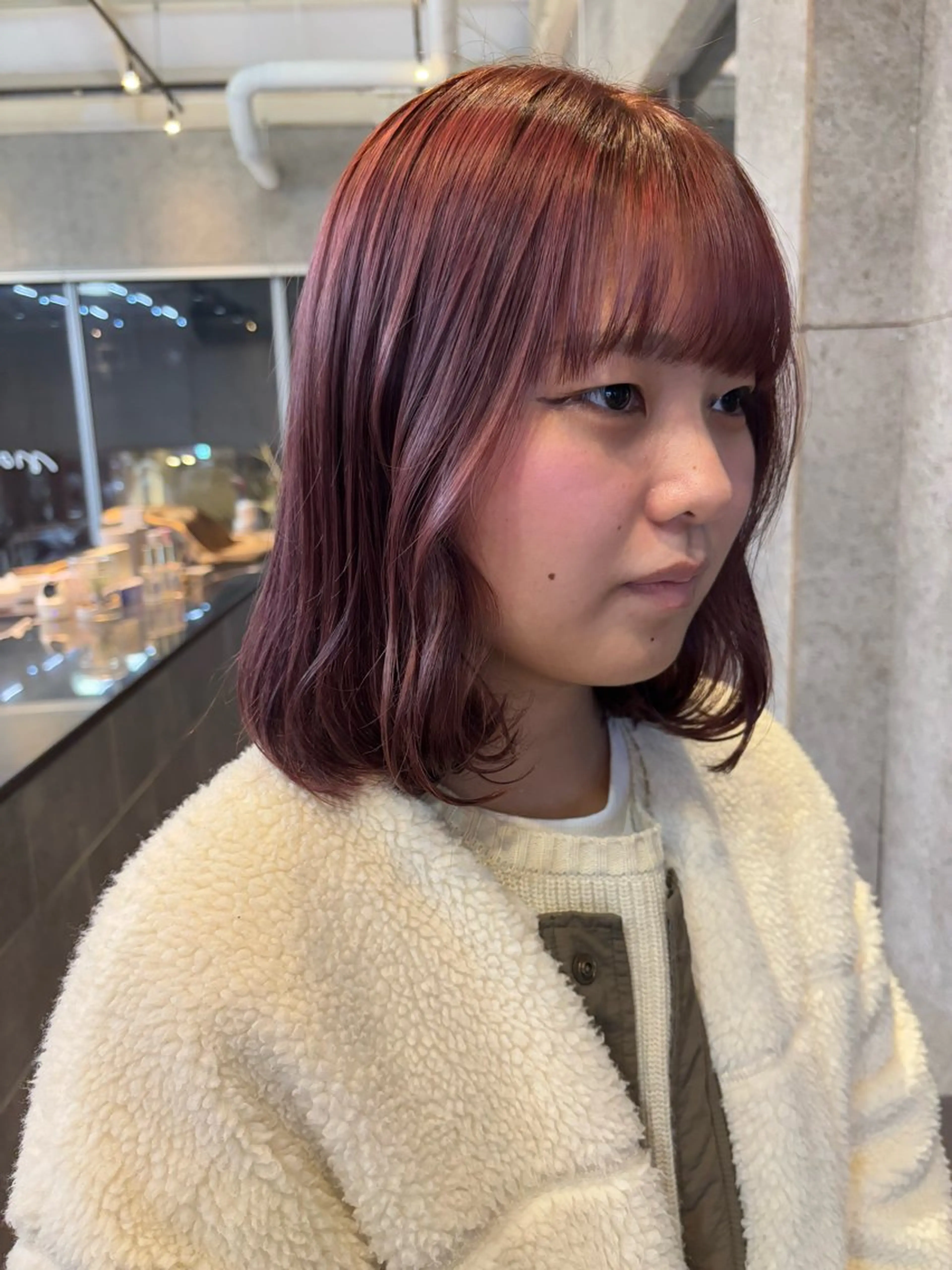 ショート カラー パーマ ヘアアレンジ ベージュカラー ピンクカラー ピンクベージュ カット ヘアカラー トリートメント ヘッドスパ 押切 響　のヘアスタイル
