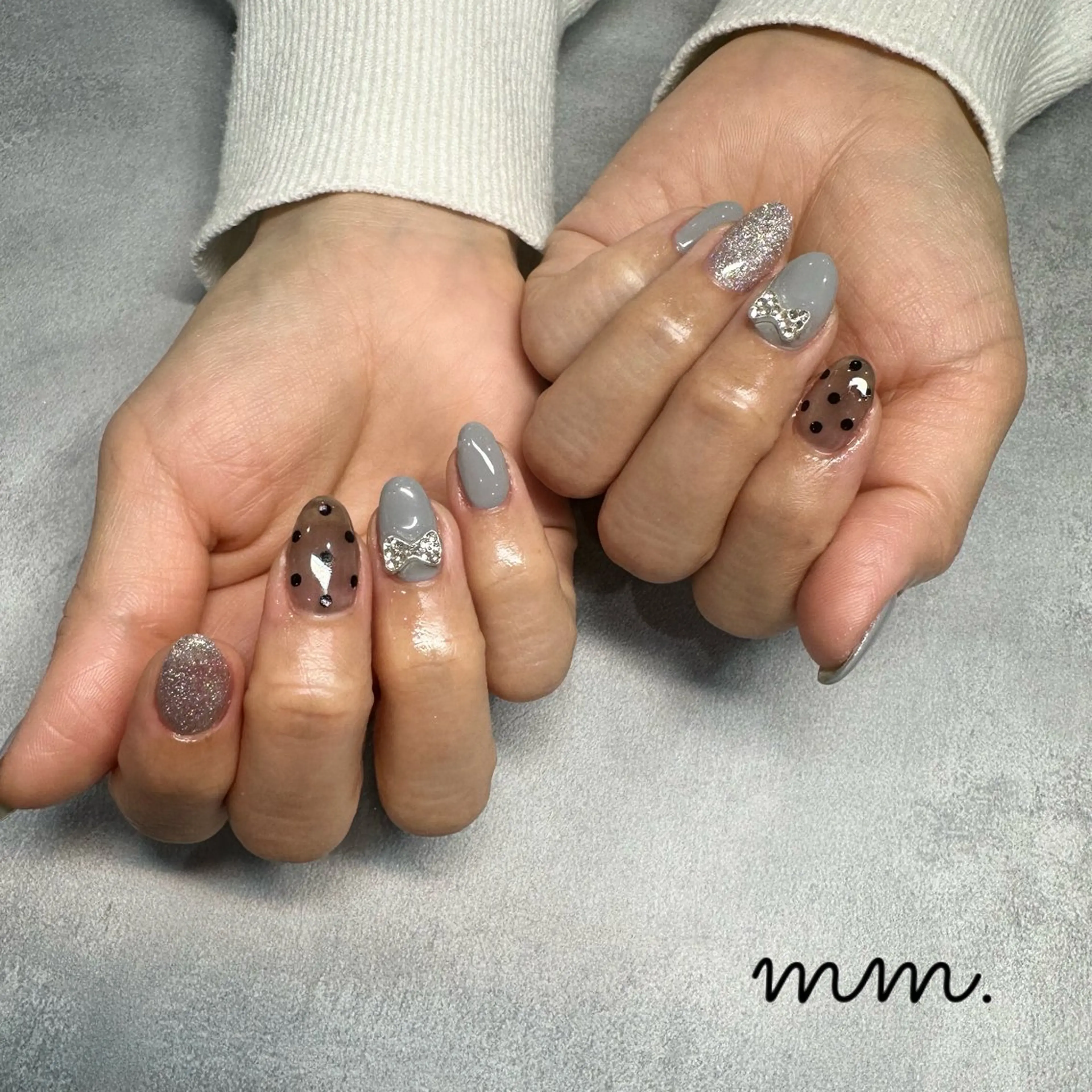 ネイル ハンドネイル 🩷🩵mm.大宮 Riyo🧸🩵🩷のネイルデザイン