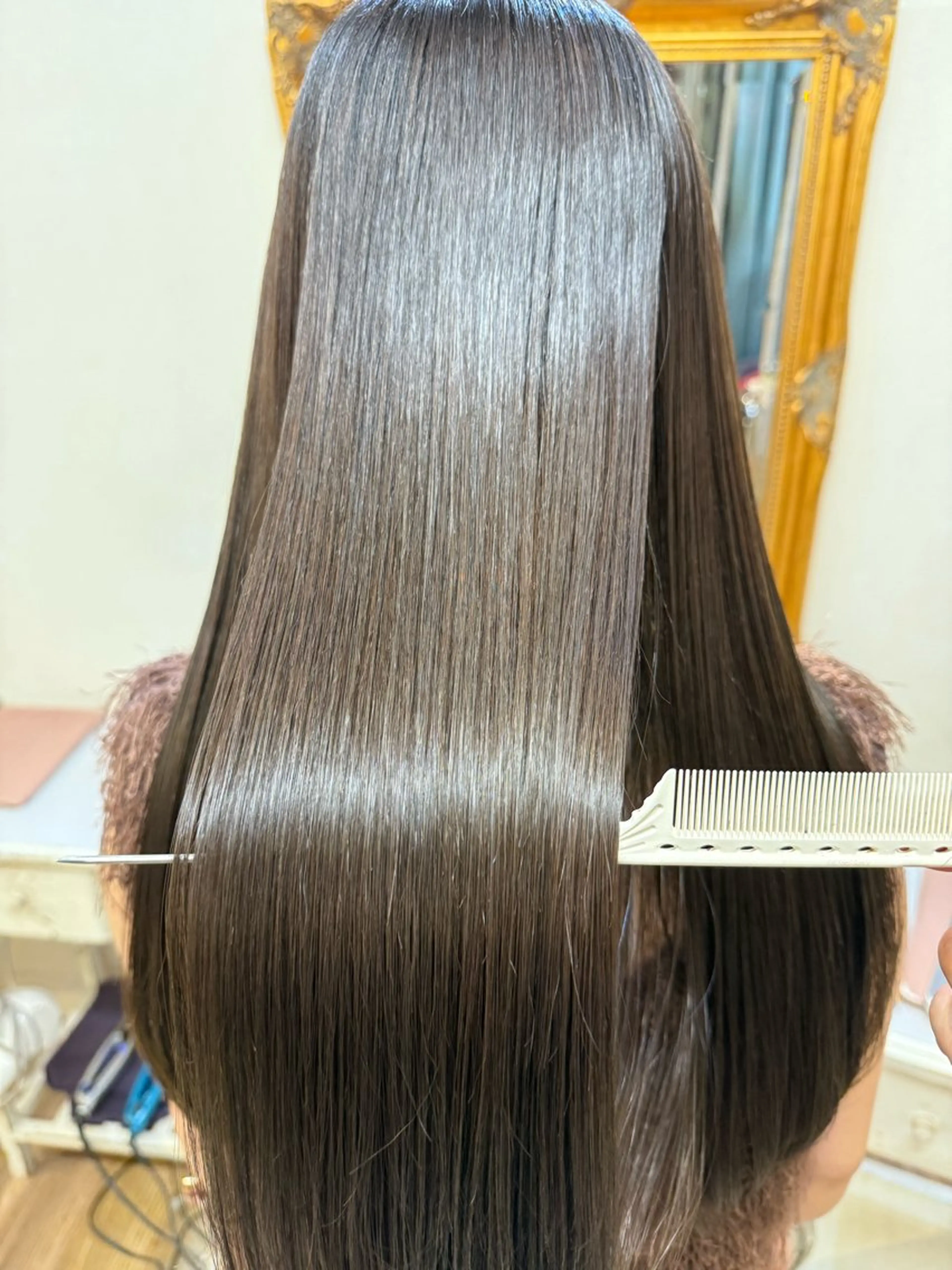 ロング カット 縮毛矯正 トリートメント 及川 光のヘアスタイル