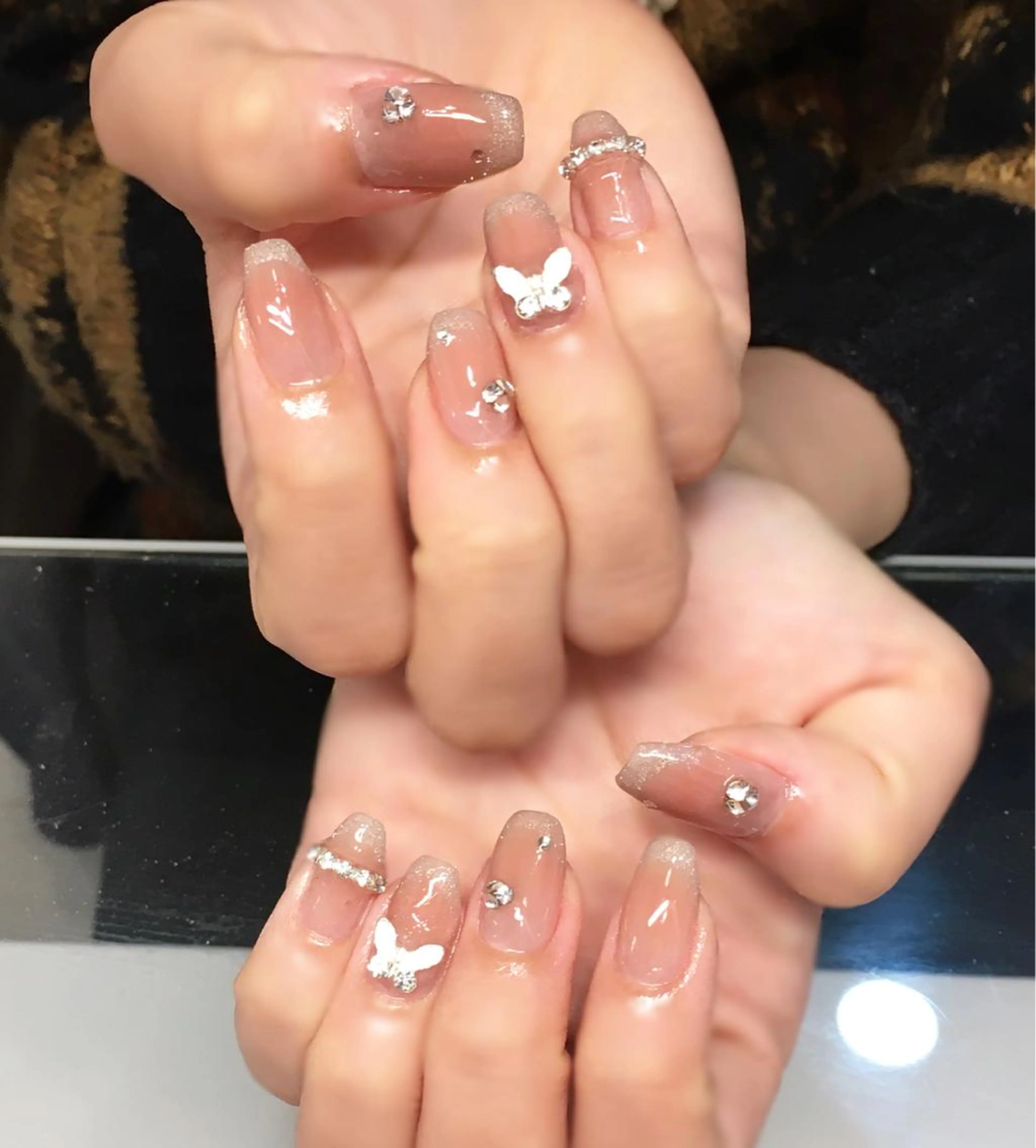 ネイル チークネイル フレンチネイル ジェルネイル マグネットネイル マグネットフレンチ Nyanco Nailのネイルデザイン
