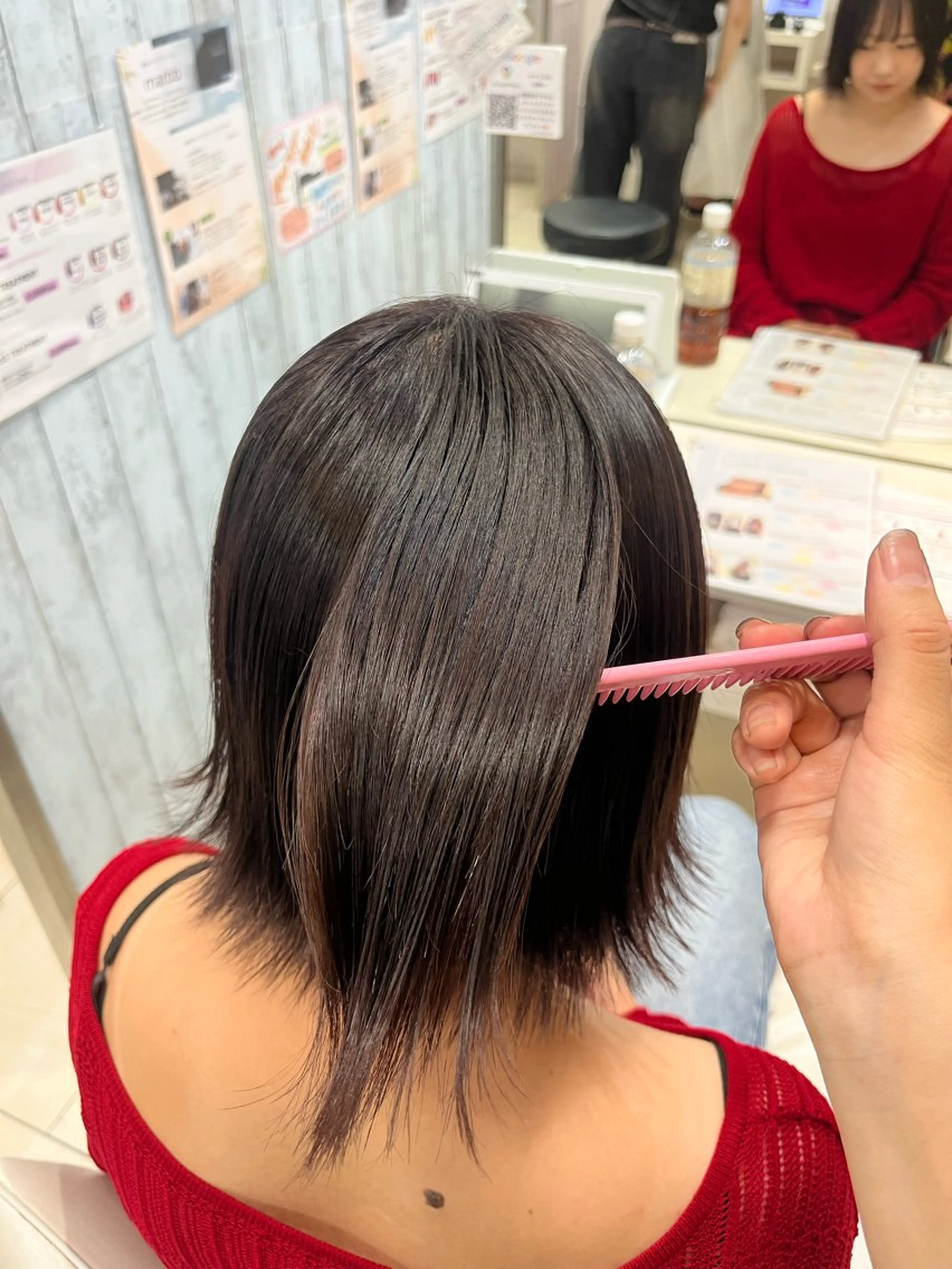 セミロング ヘアカラー トリートメント 【髪質改善カラー】 あむ·. ⟡ 🖤のヘアスタイル