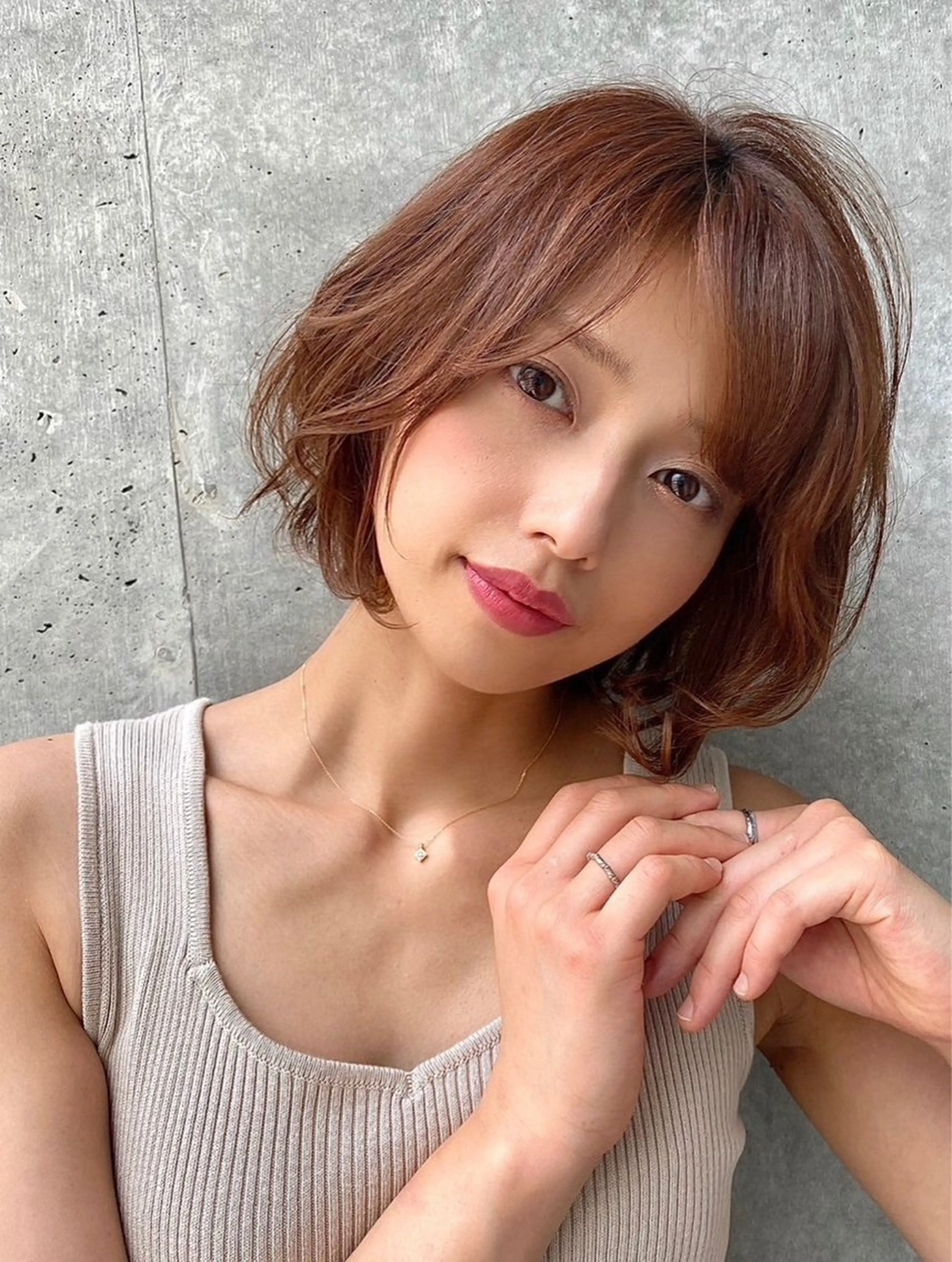 ミディアム アッシュ カット ヘアカラー トリートメント 🫧岡野/透明感🍃 /髪質改善🫧のヘアスタイル