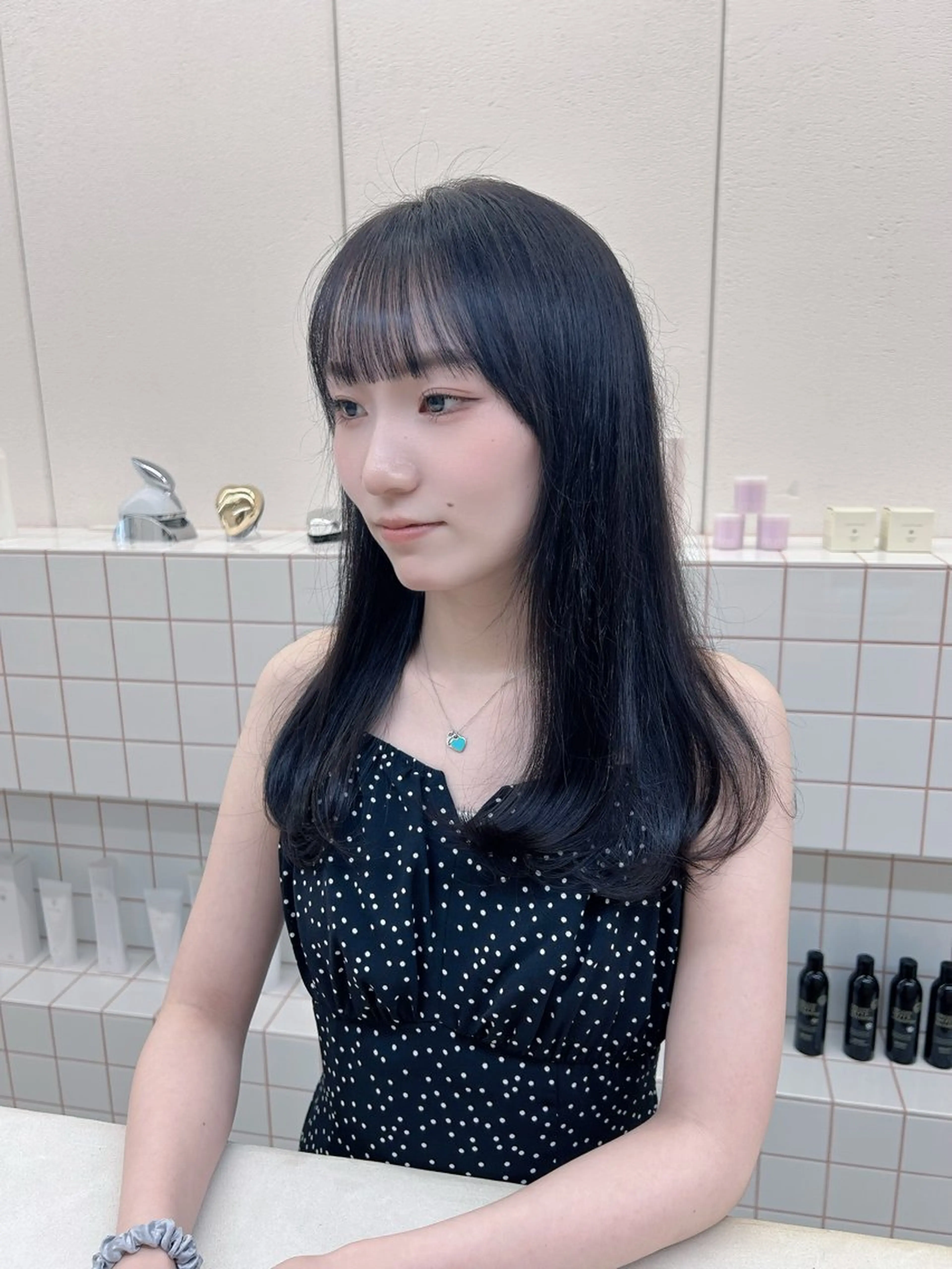 セミロング カット ヘアカラー トリートメント 名古屋/伏見/花屋 併設/不破新のヘアスタイル