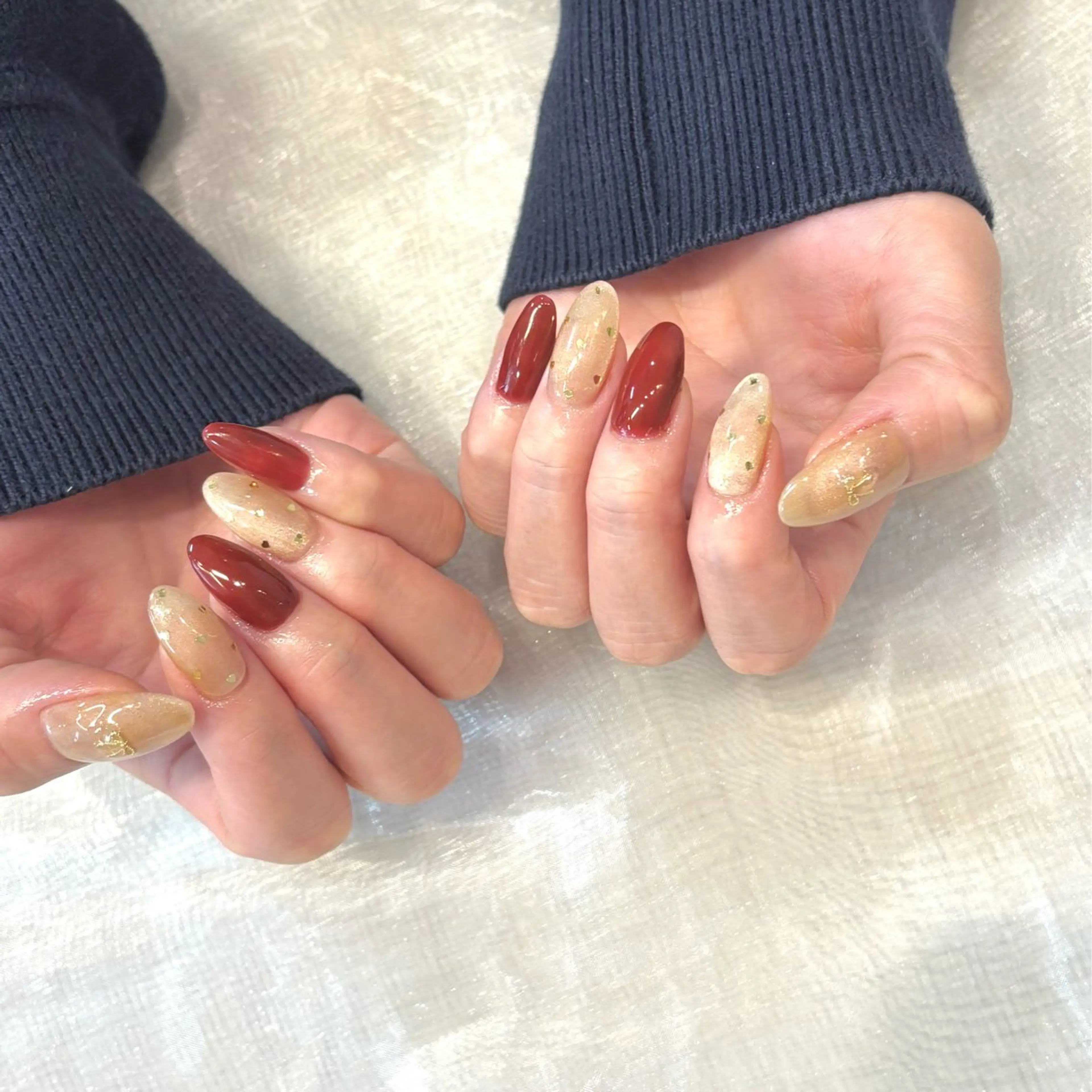 ネイル マグネットネイル リボン ハンドネイル Chipie_ ayanoのネイルデザイン