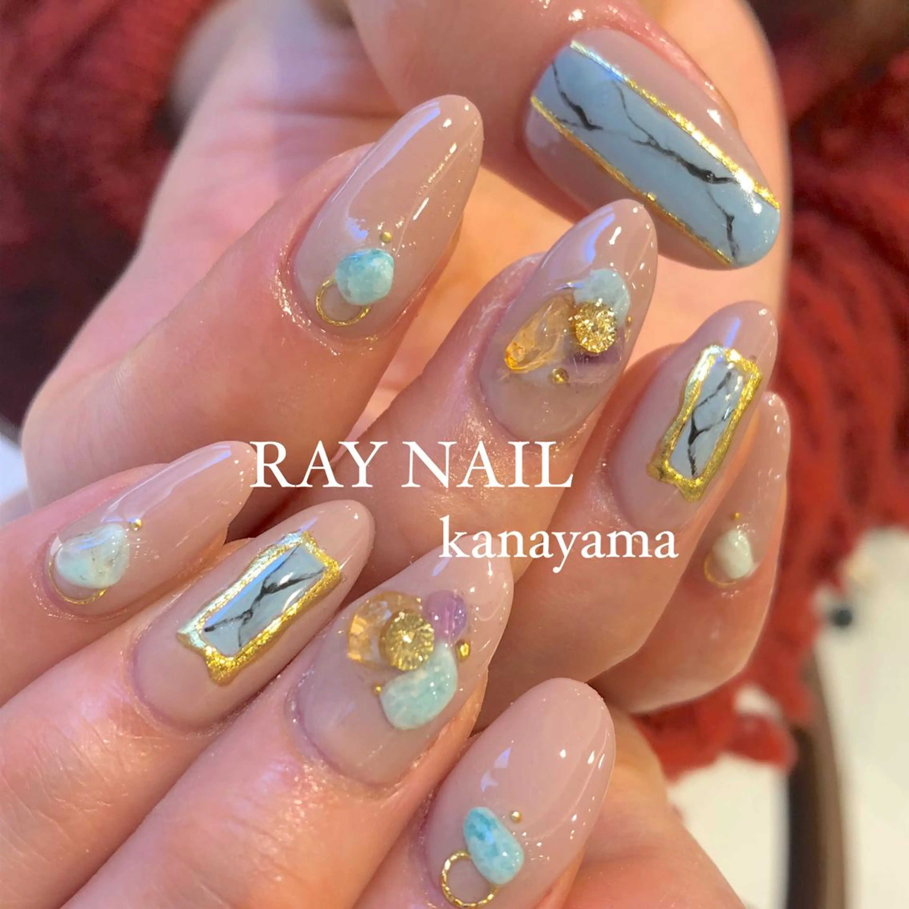 ネイル 大理石ネイル(マーブル) Arowa 伊田のネイルデザイン