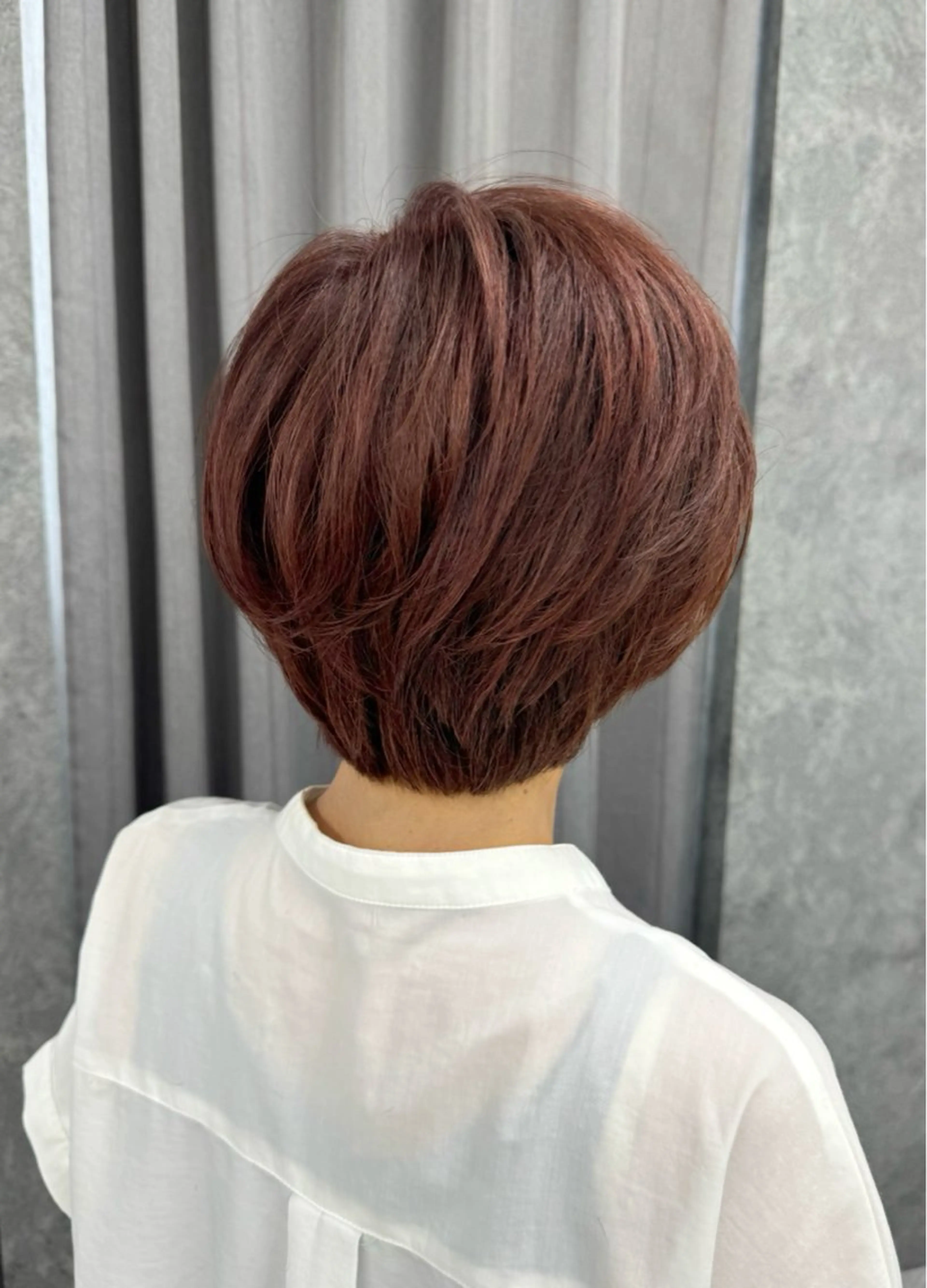 ショート ピンクブラウン ヘアカラー トリートメント Eir 神戸所属・髪質改善/縮毛矯正 長井 美佐子のヘアスタイル