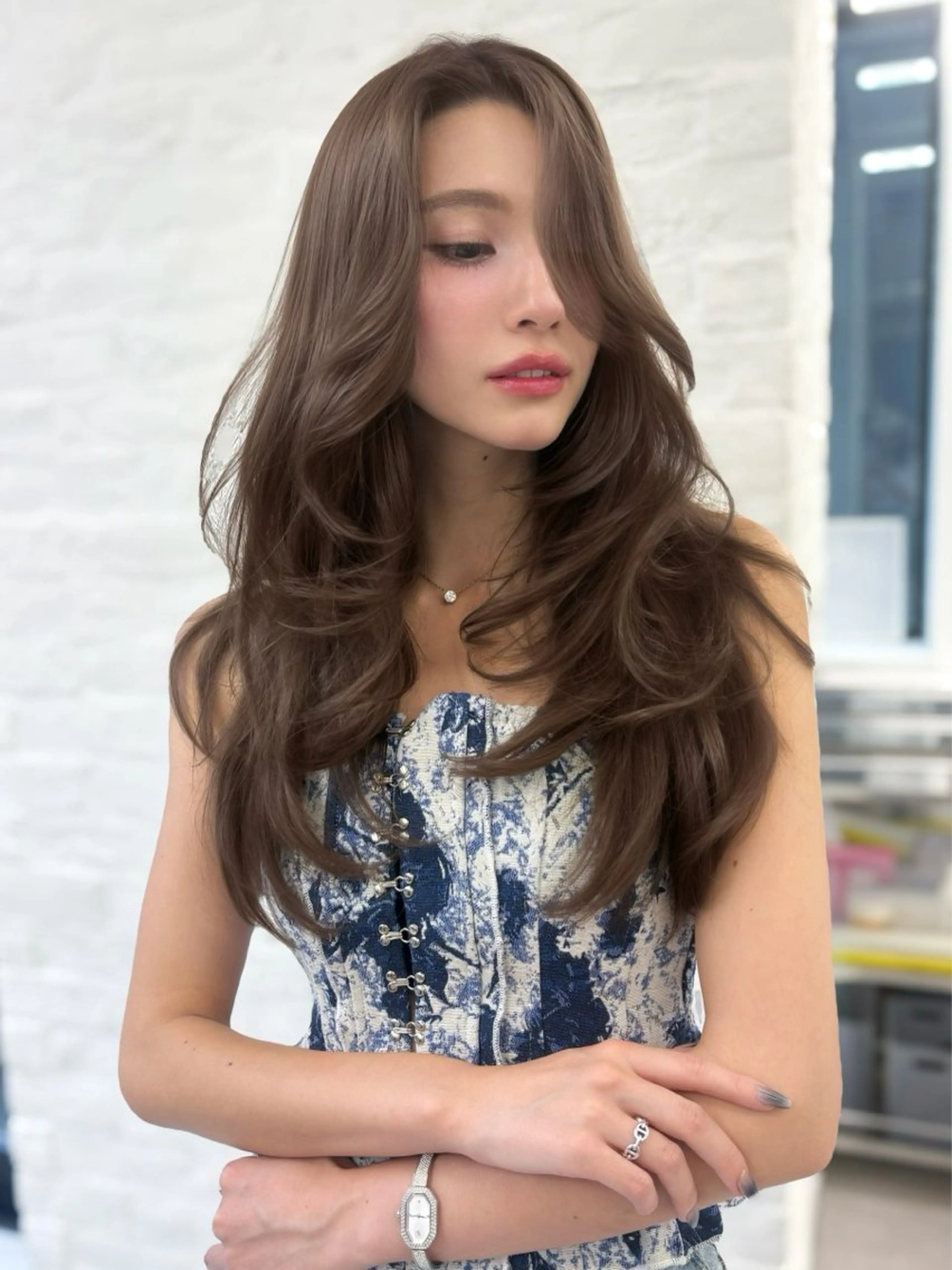 ロング 韓国風ヘア レイヤーカット ロング カット ヘアカラー matsuzawa mihoのヘアスタイル
