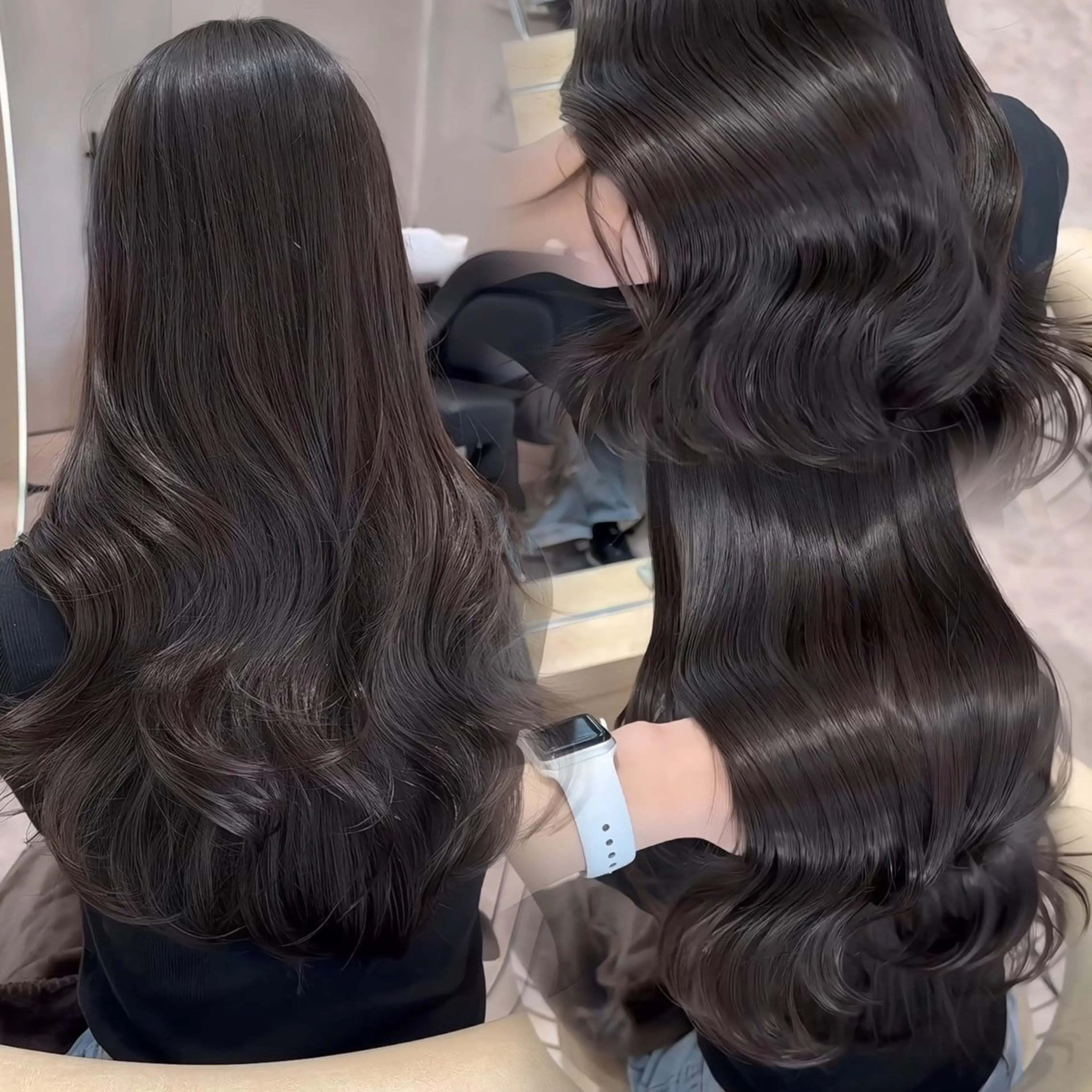 ミディアム カット ヘアカラー トリートメント 韓国ヘア/ベージュ カラー/髪質改善/涼のヘアスタイル