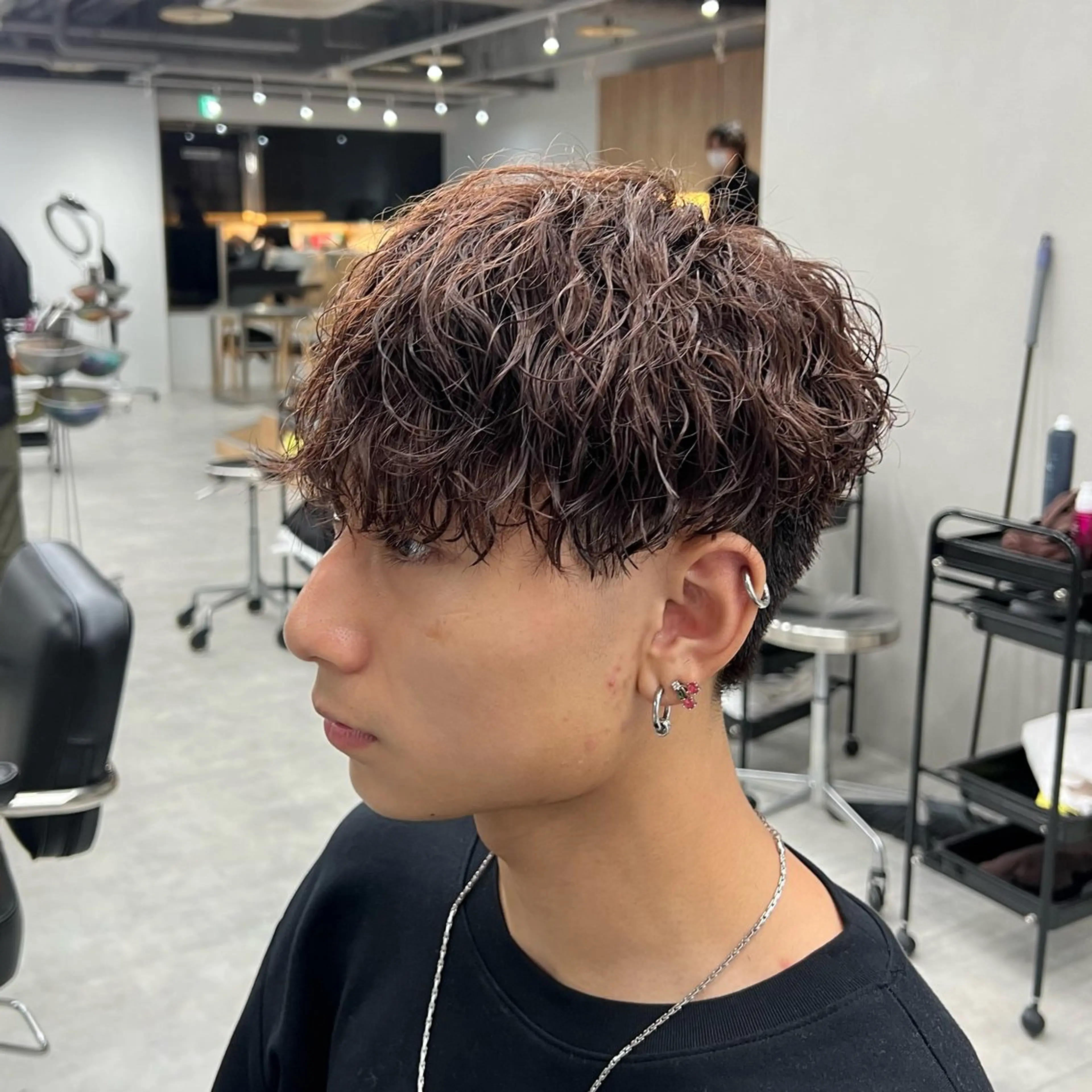 カラー パーマ メンズ 波巻きパーマ カット ヘアカラー トリートメント メンズパーマ/波巻き 新潟/万代/夏芽🎀のヘアスタイル