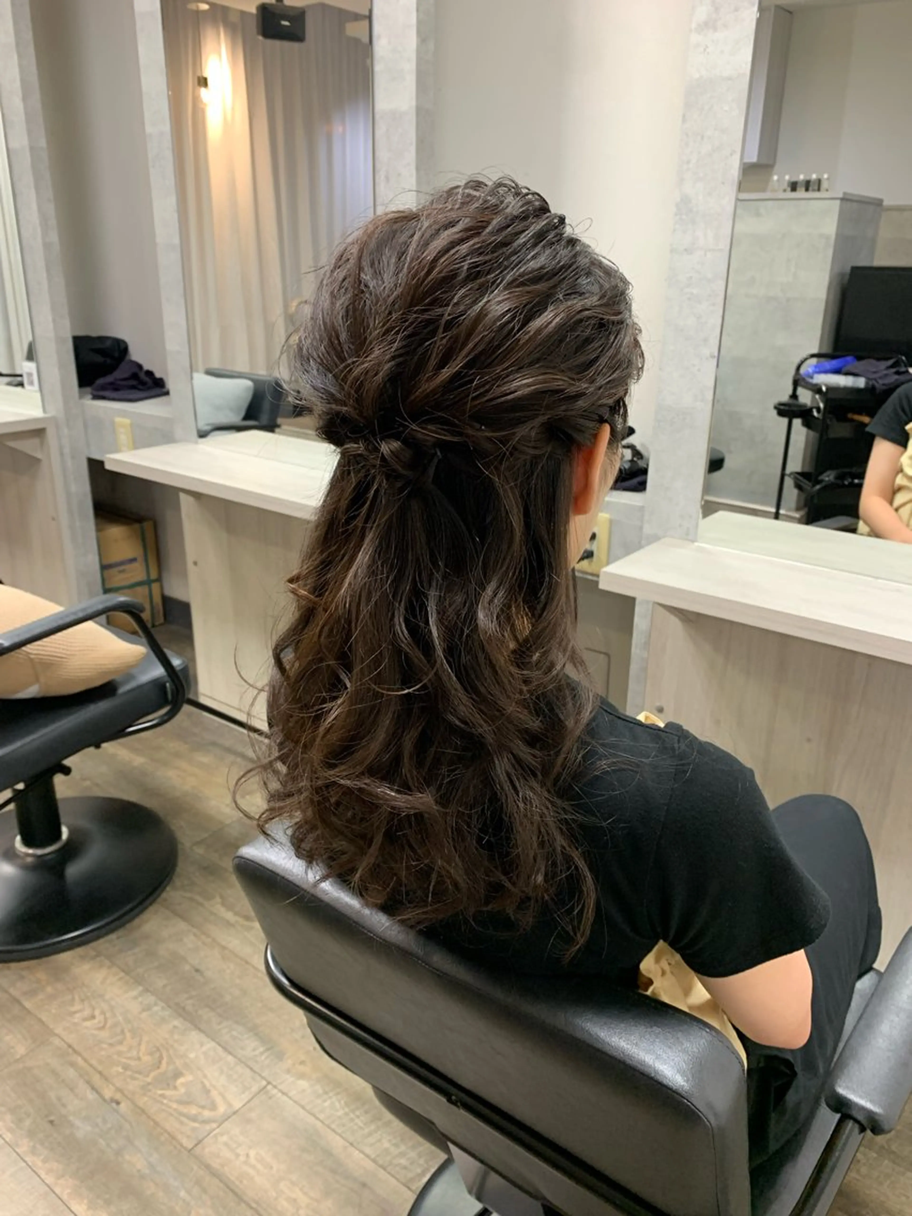 ロング ヘアアレンジ ハーフアップ ヘアセット 門野 優羽のヘアスタイル