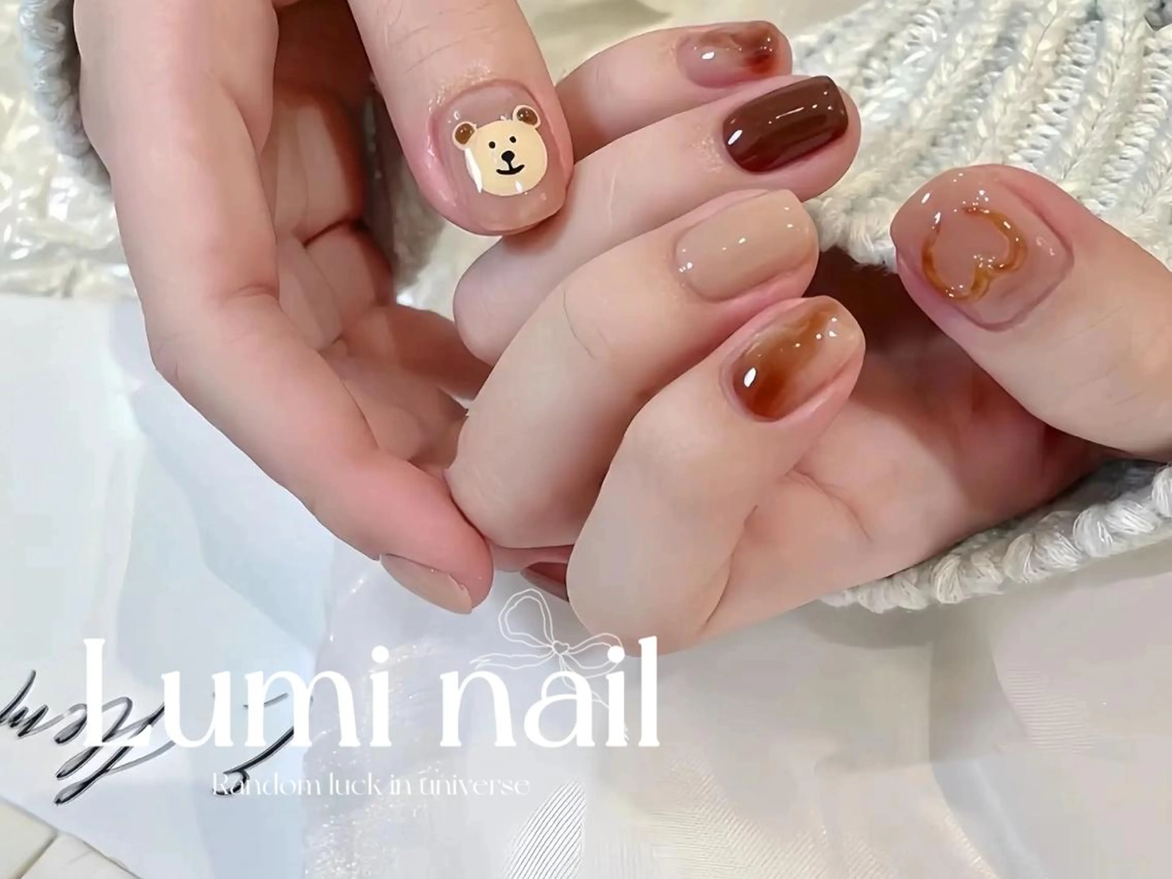 ネイル ツイードネイル 冬ネイル クリスマス 神崎 理沙のネイルデザイン