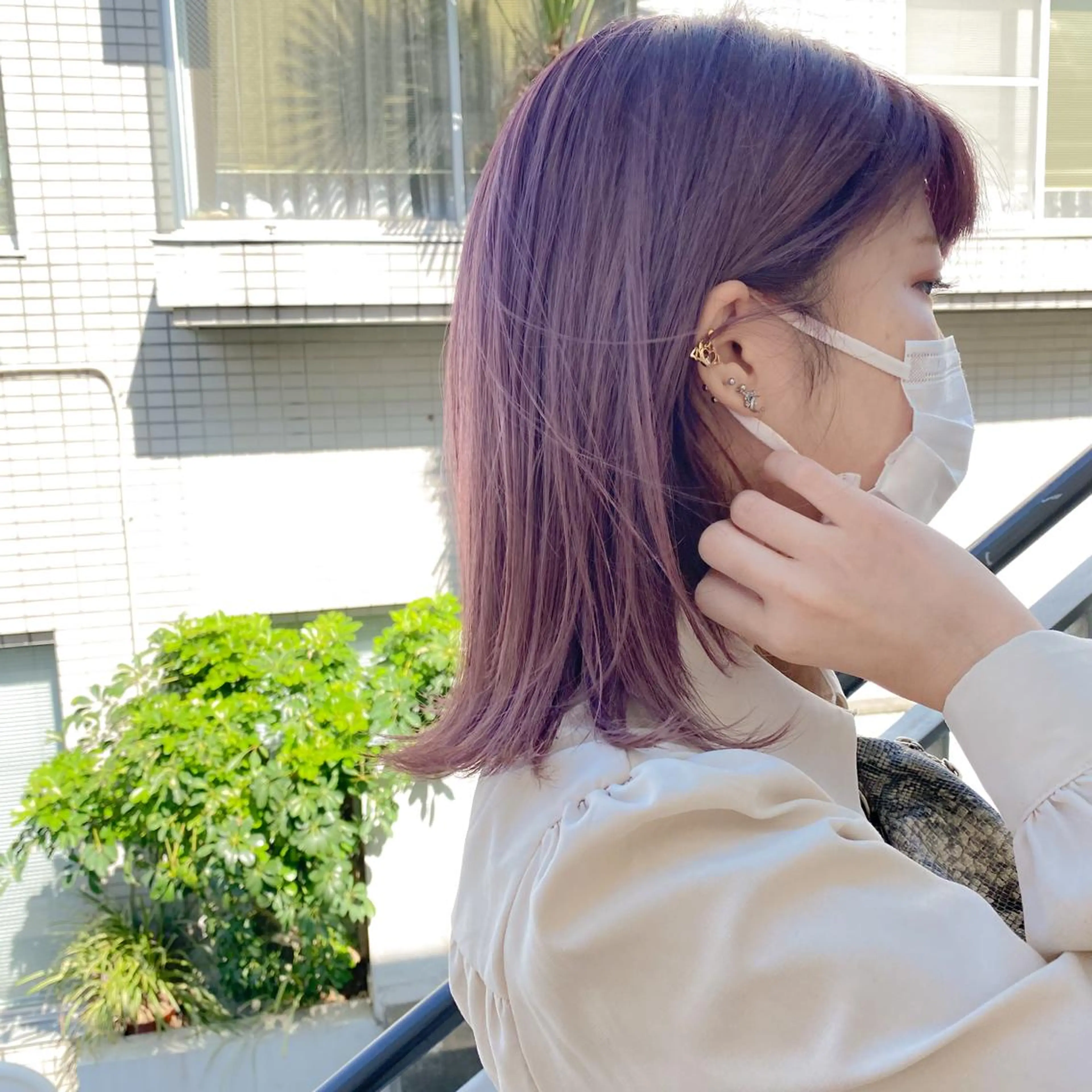 ミディアム カラー 艶髪ブリーチ 永井竜也のヘアスタイル