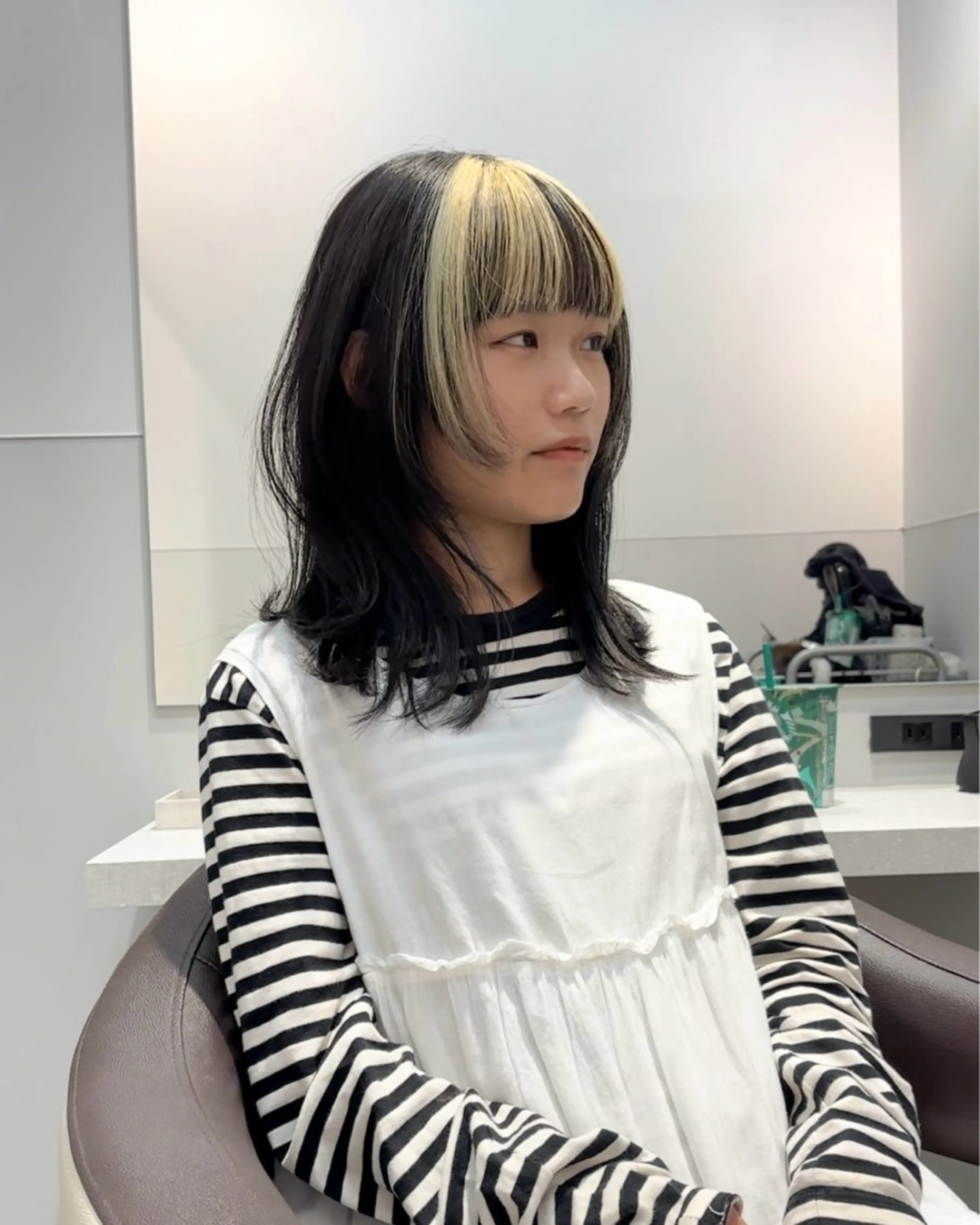 ミディアム カラー パーマ ヘアアレンジ メンズ カット ヘアカラー トリートメント 切りっぱなしヘア/ ブリーチなしRYOのヘアスタイル