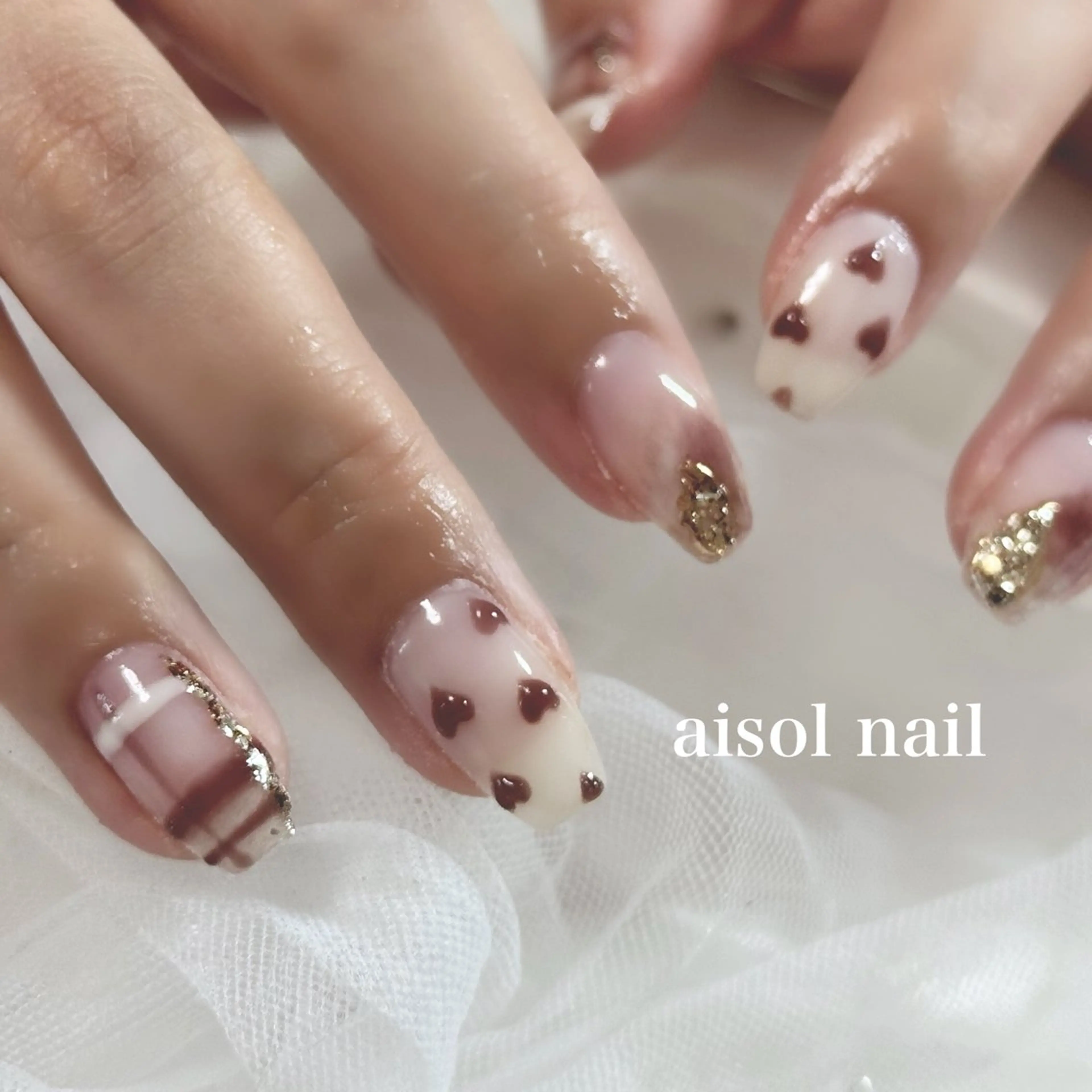 ネイル ハート バレンタイン Aisol nail salonのネイルデザイン