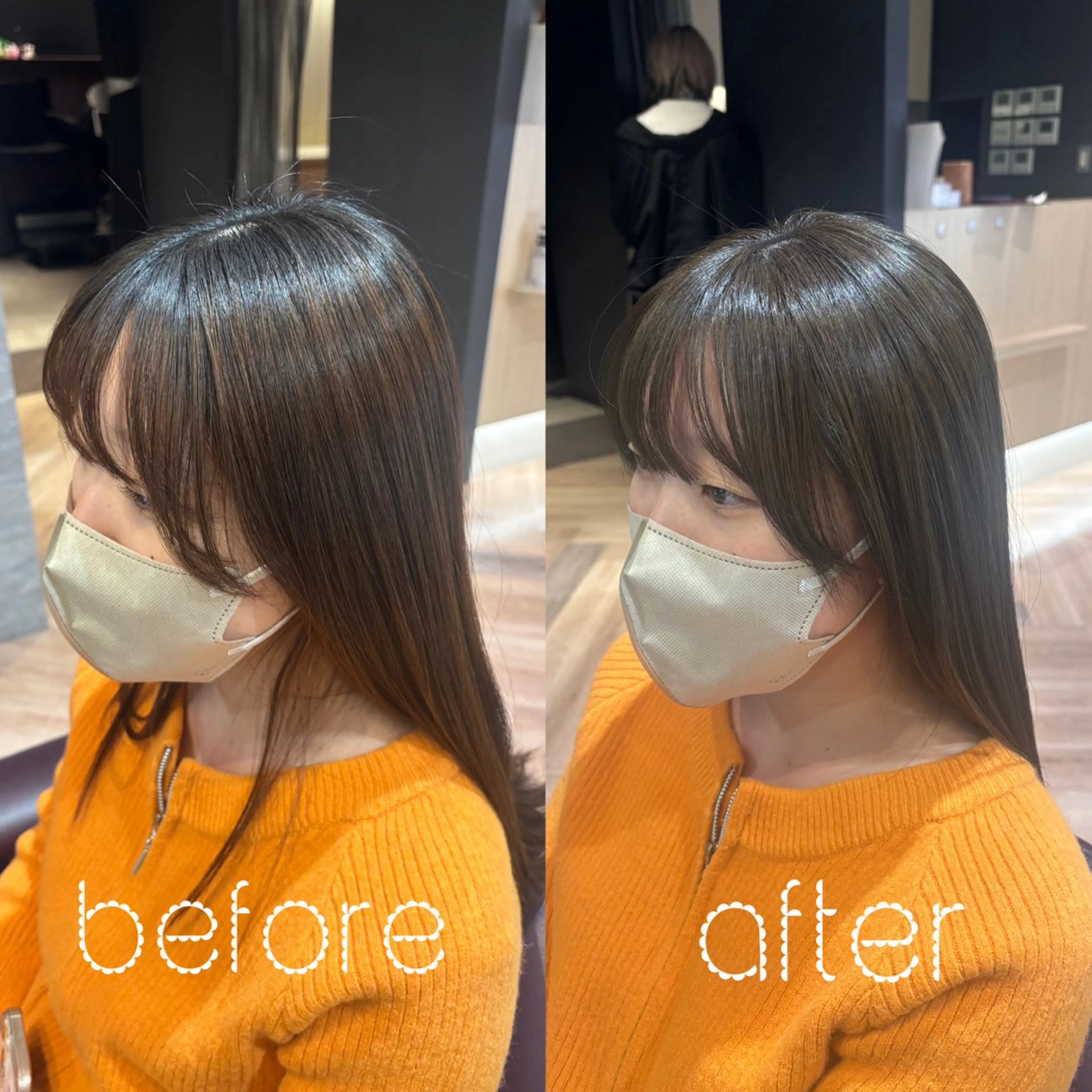 ロング ヘアカラー ツヤ髪🎀暖色カラー さとあみのヘアスタイル