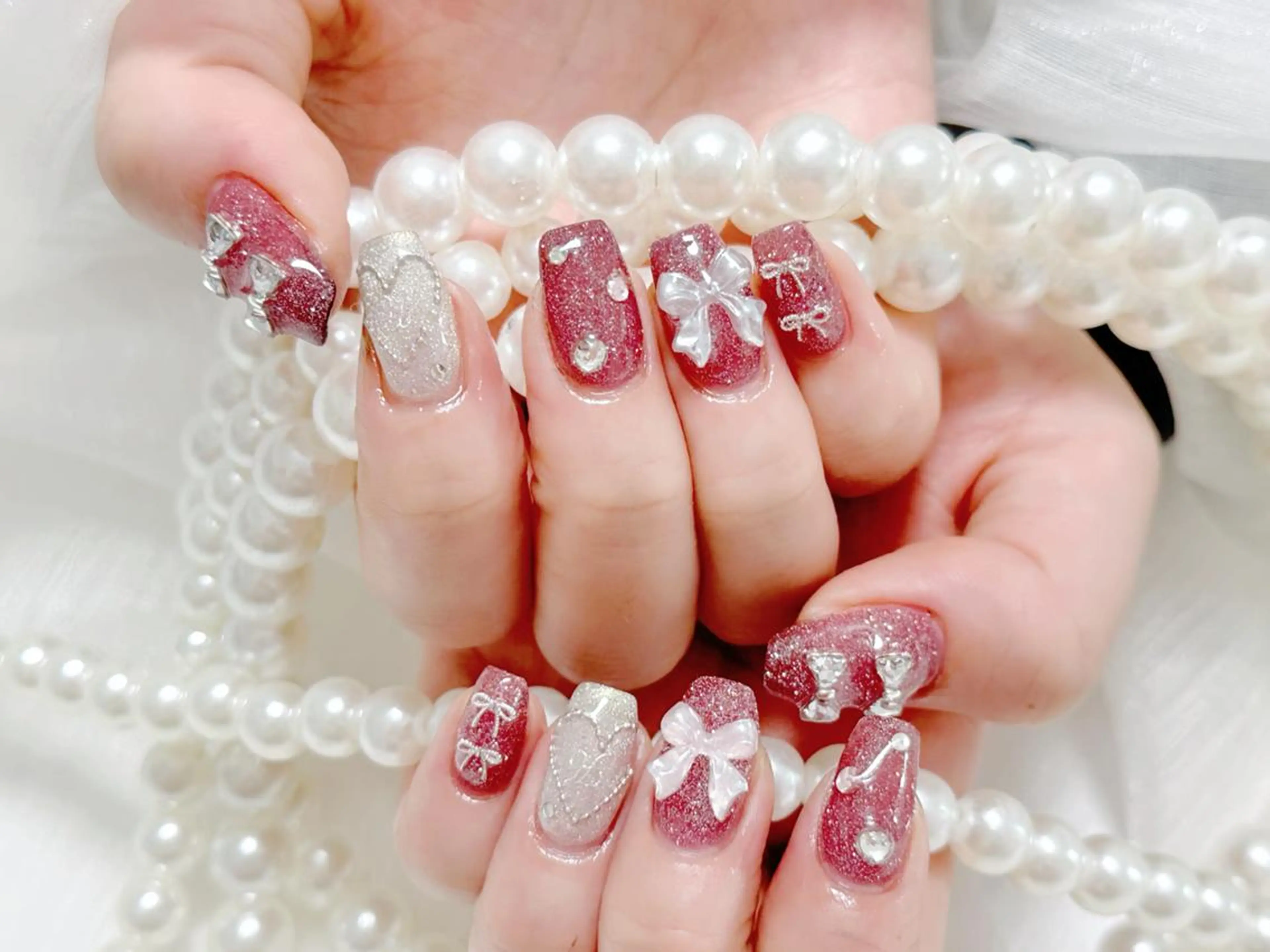 ネイル アートネイル クリアネイル 成人式 長さ出し フラッシュネイル ハンドネイル ハンドケア NANAKO 🌼のネイルデザイン
