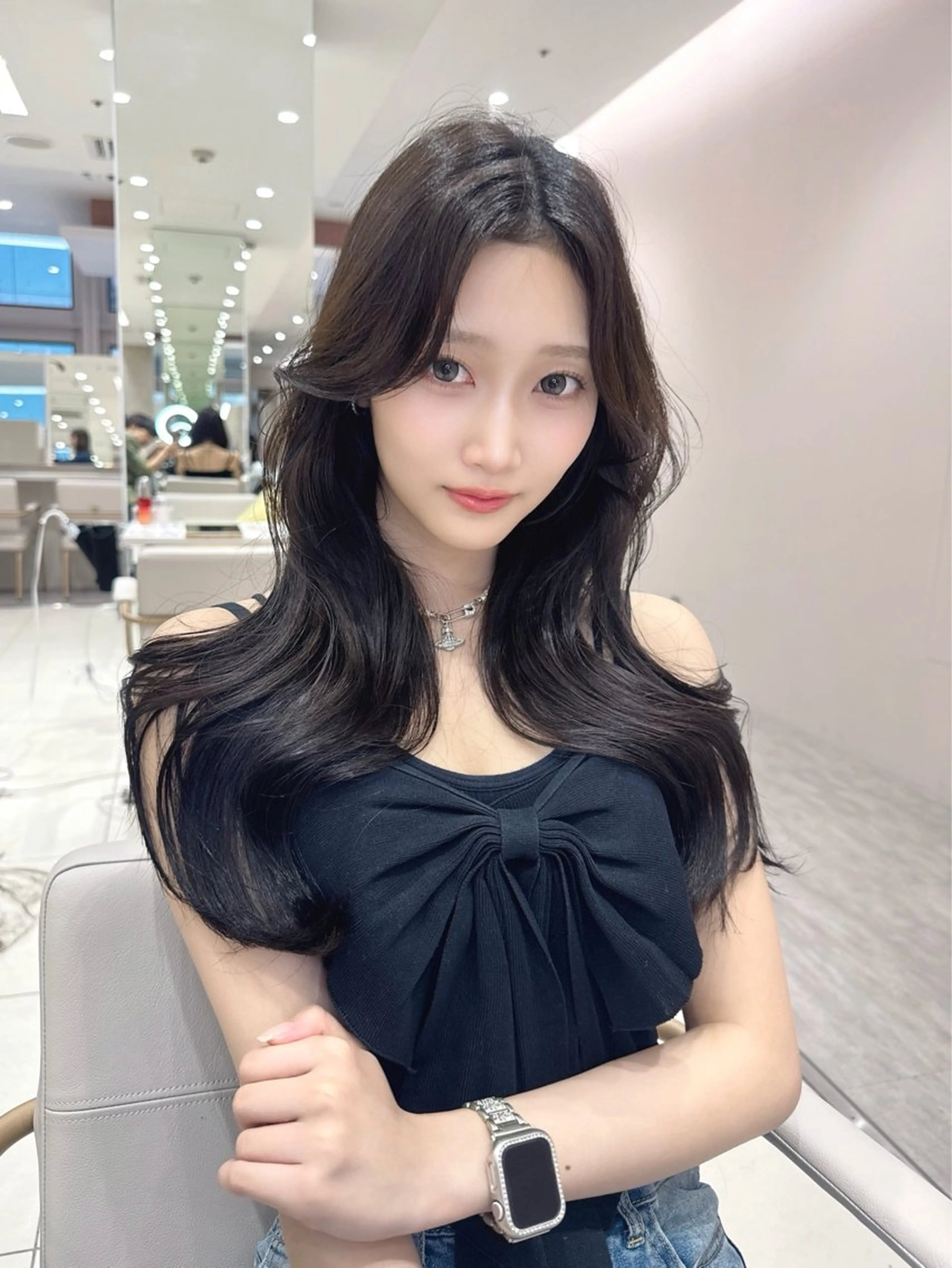 ミディアム カラー カット ヘアカラー トリートメント ヘッドスパ ヘアセット 韓国ヘア/レイヤー/ 巻き髪/りょーとのヘアスタイル