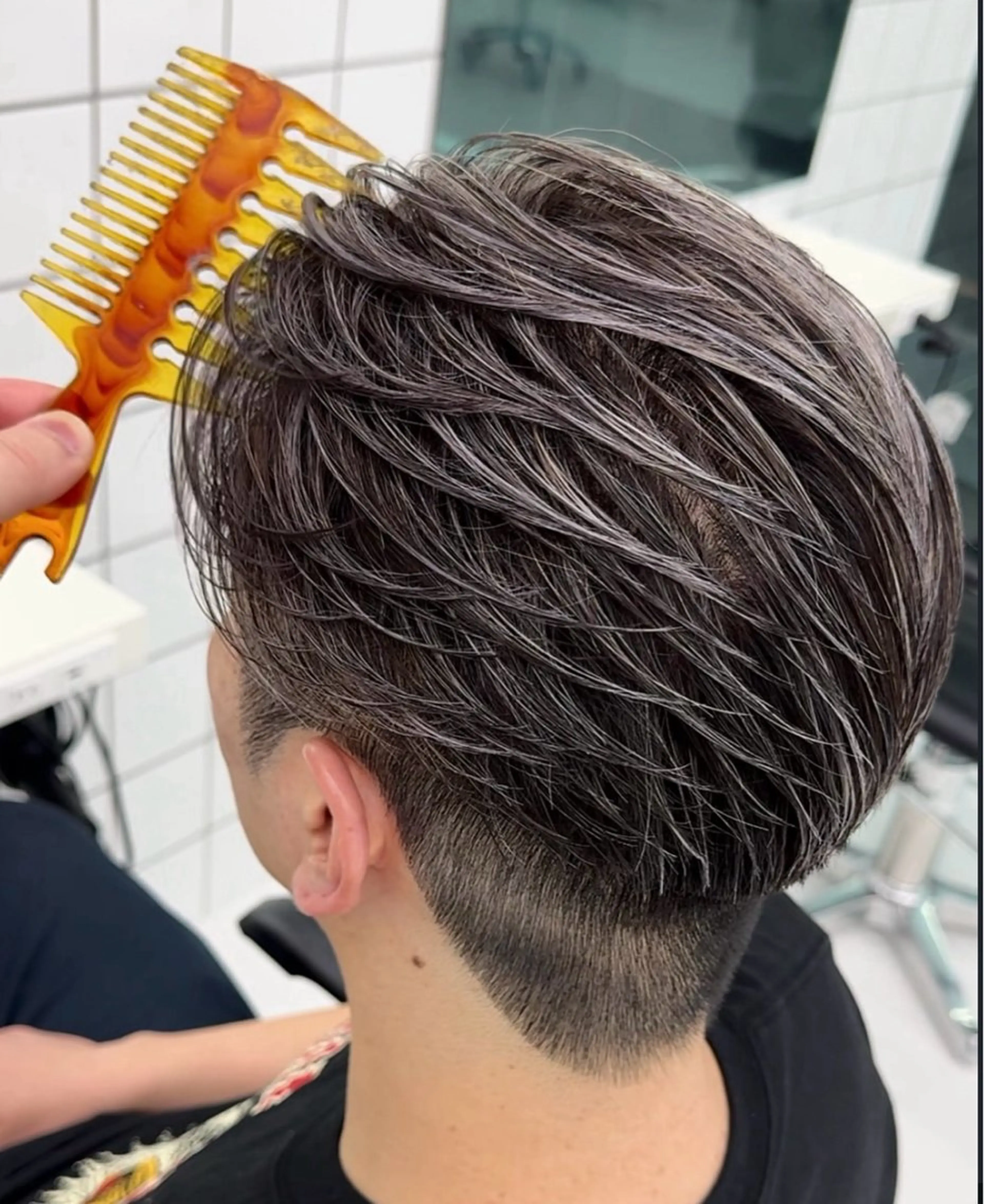 メンズ メンズハイライト メンズメッシュ カット ヘアカラー 白髪ぼかしメッシュ/ 大人メッシュ/ゆうとのヘアスタイル