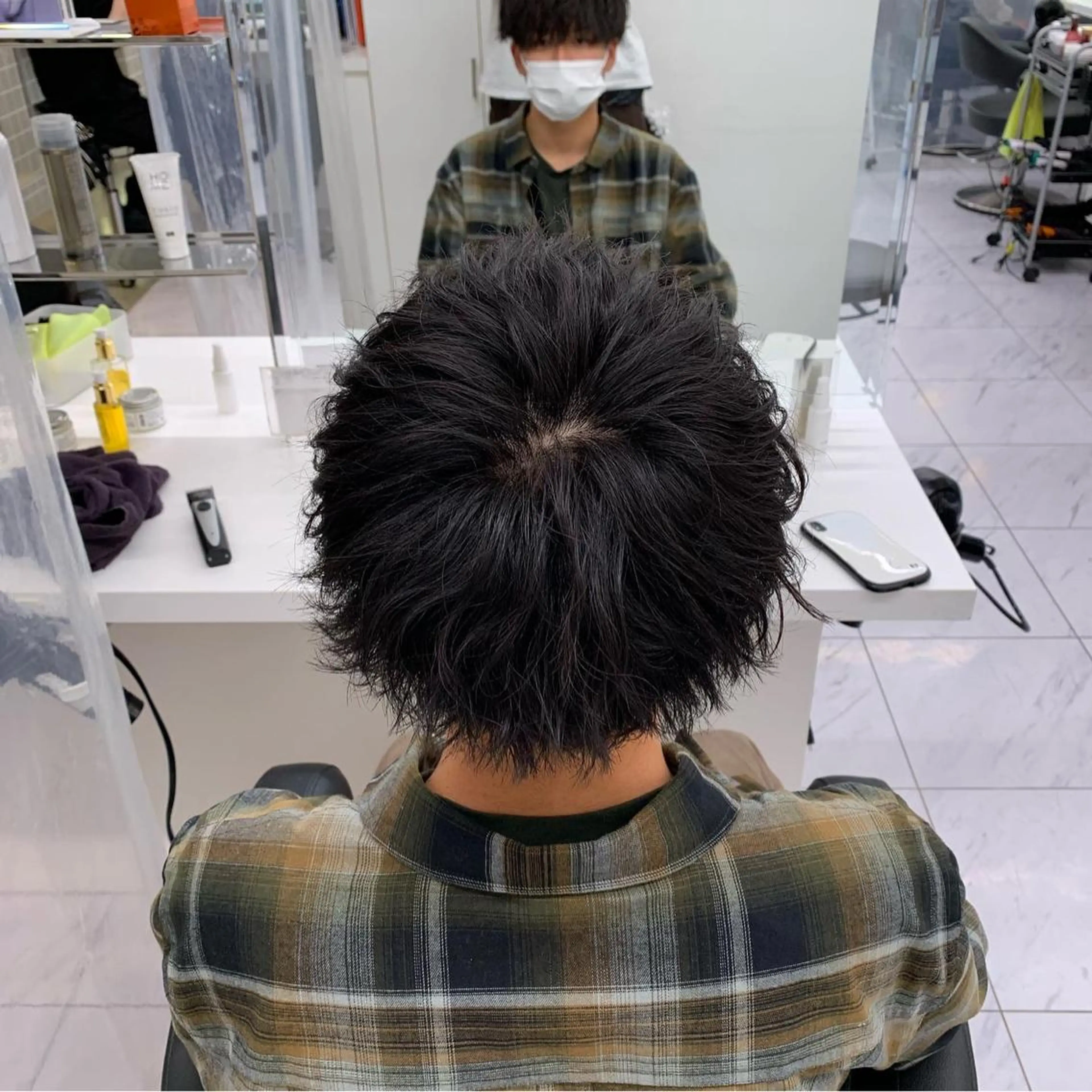 ショート カラー パーマ メンズ カット パーマ トリートメント ヘッドスパ ヘアセット ✨メンズウルフ特化 美容師タイガ✨のヘアスタイル