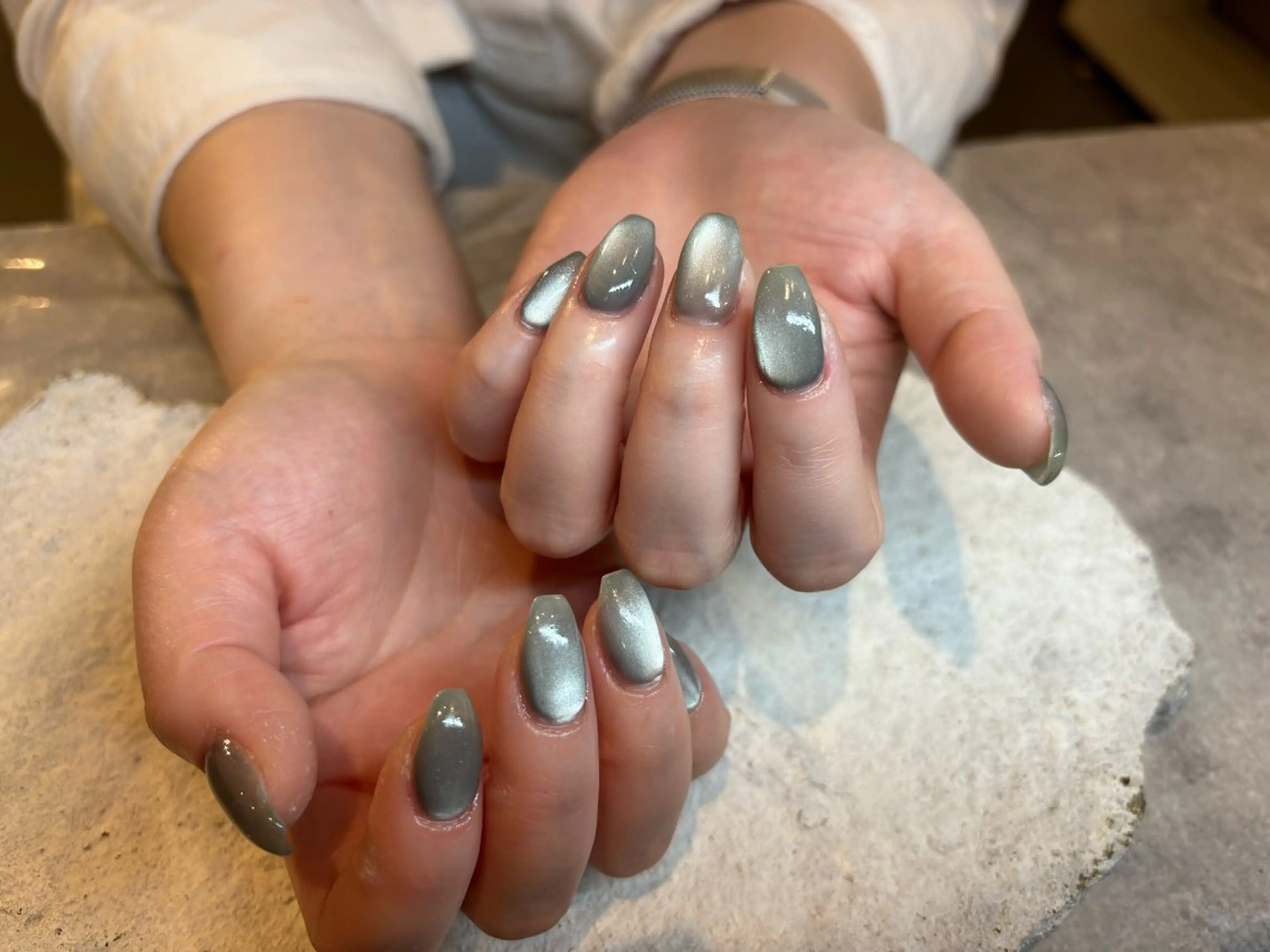 ネイル ブルー マグネットネイル HONOKA W 【深江橋店】のネイルデザイン