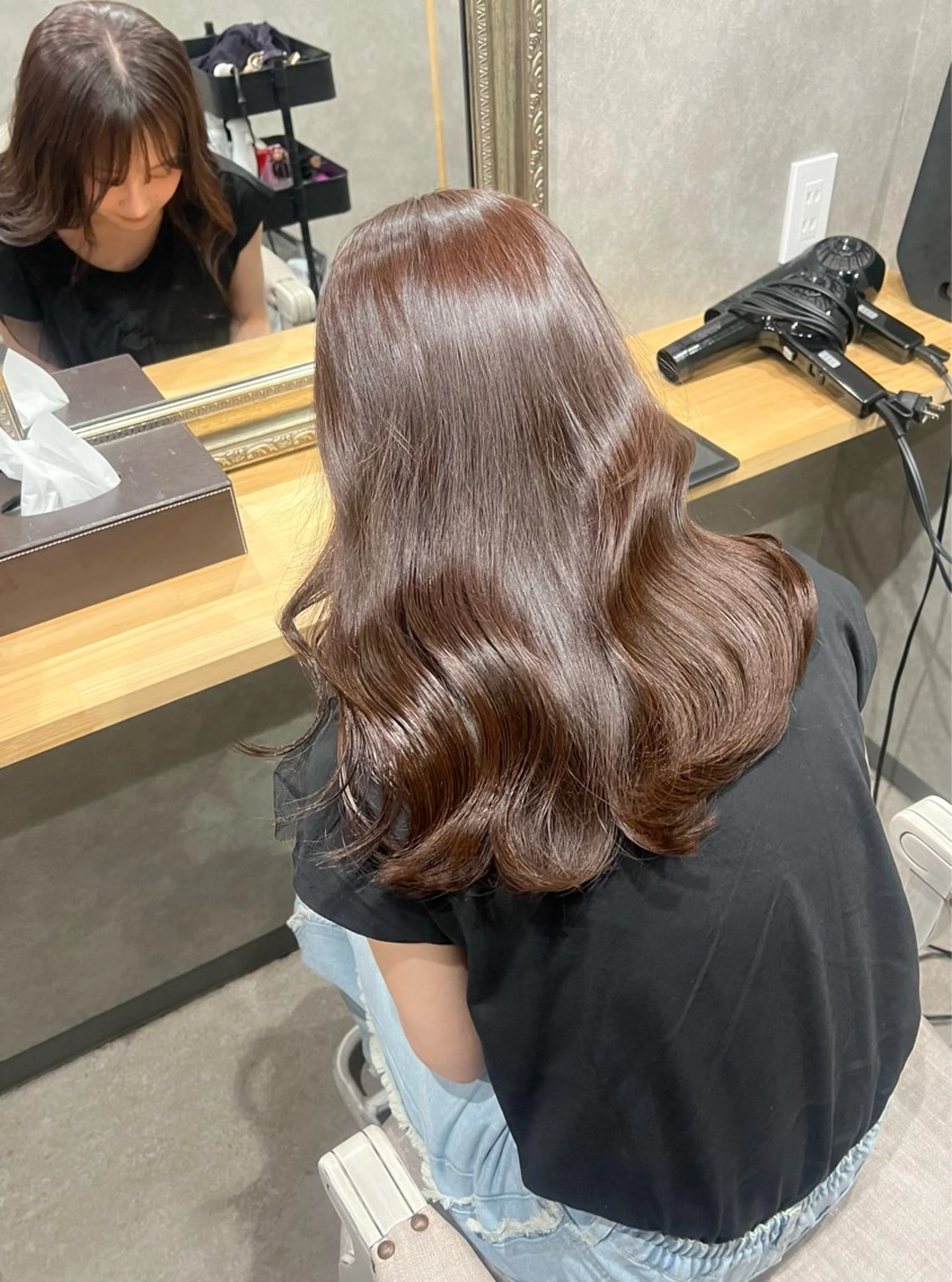 セミロング カラー ブラウンカラー ココアブラウン カット ヘアカラー トリートメント 🎀🕊RION 🩰のヘアスタイル