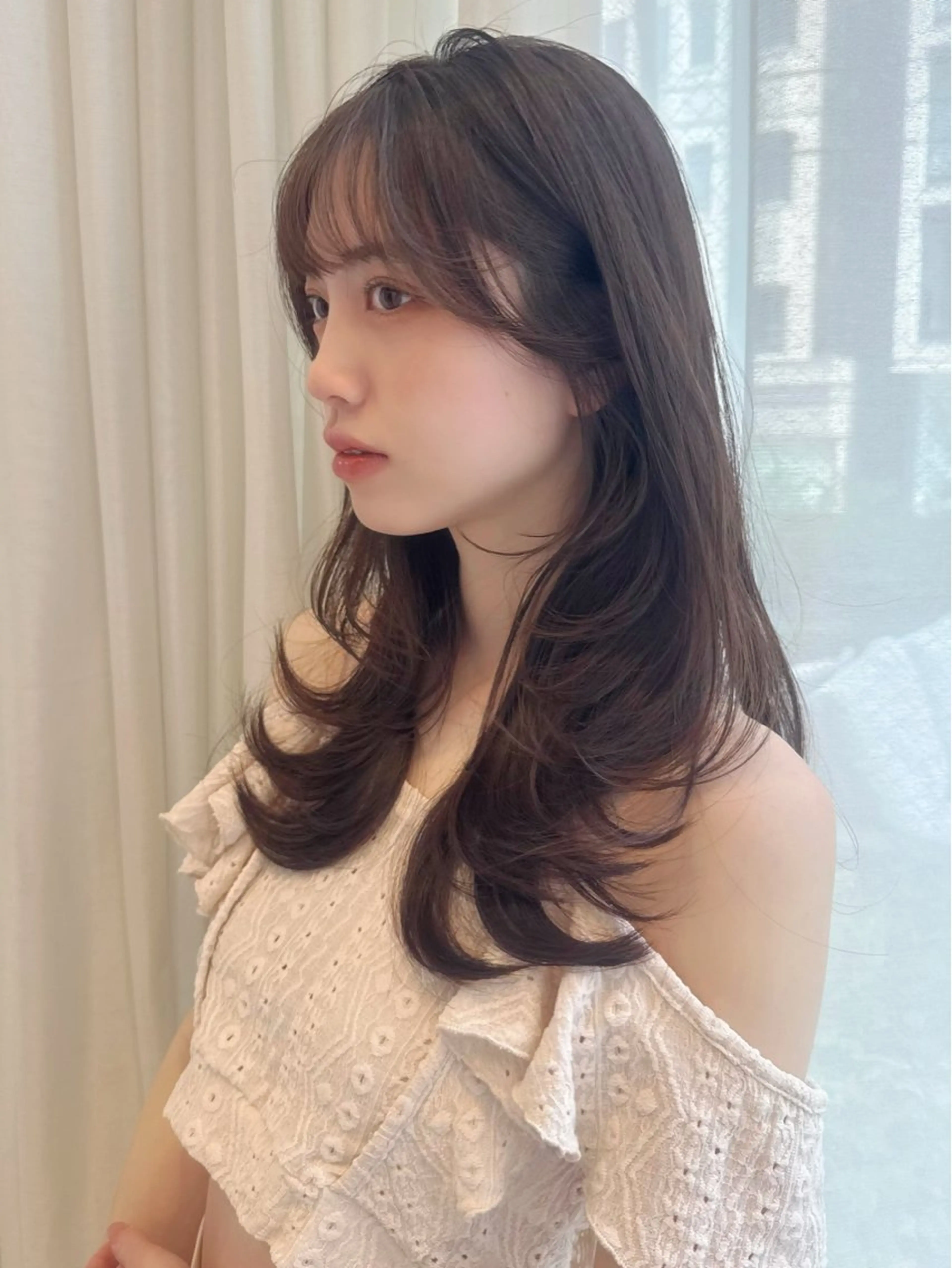 ロング レイヤーカット 小顔レイヤーカット /似合わせヘアまなみのヘアスタイル