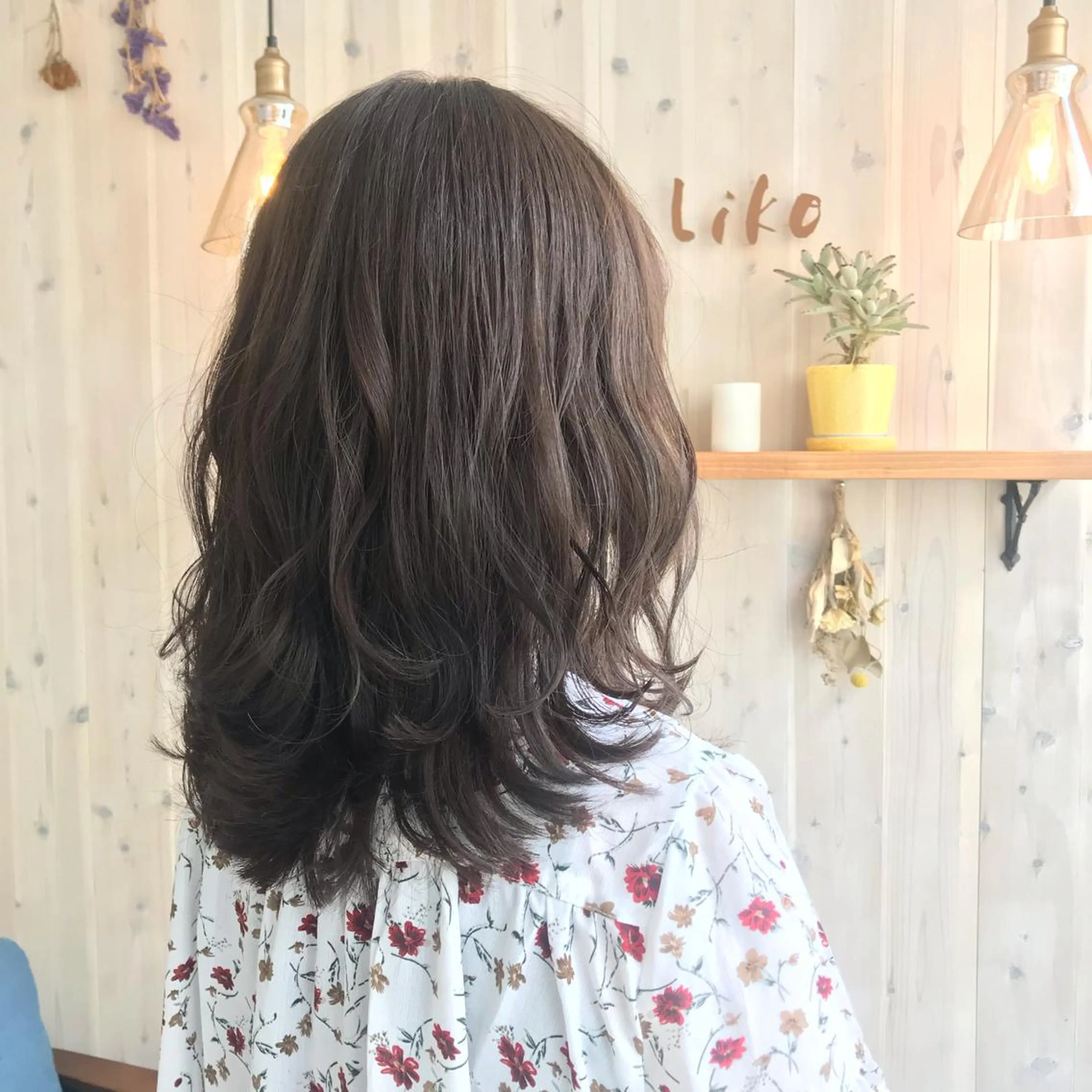 セミロング カラー パーマ 透明感カラー/ 寺田千雅子のヘアスタイル