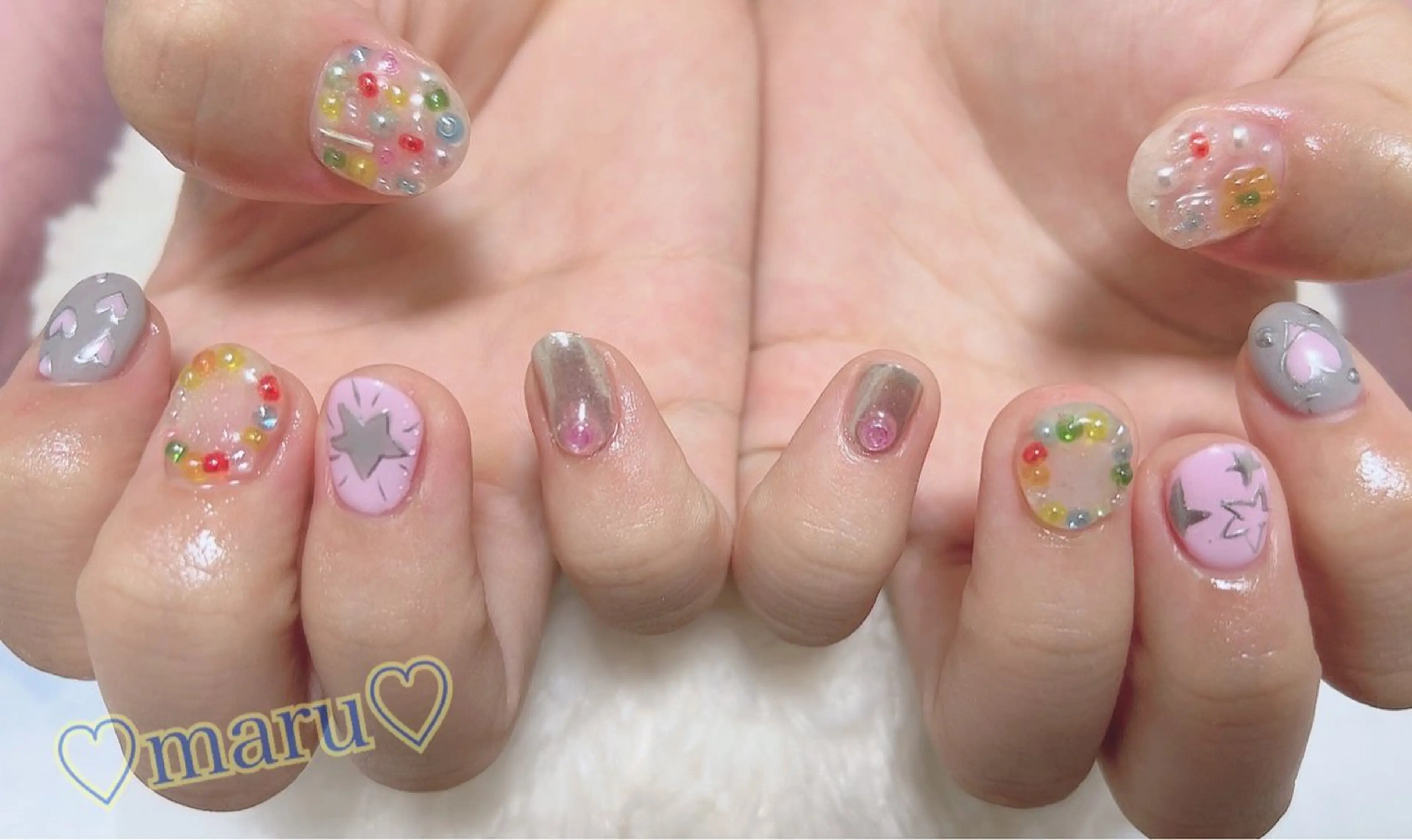 ネイル 持ち込み ハンドネイル フットネイル まるみ♡8/25- 31お休み🙇‍♀️のネイルデザイン