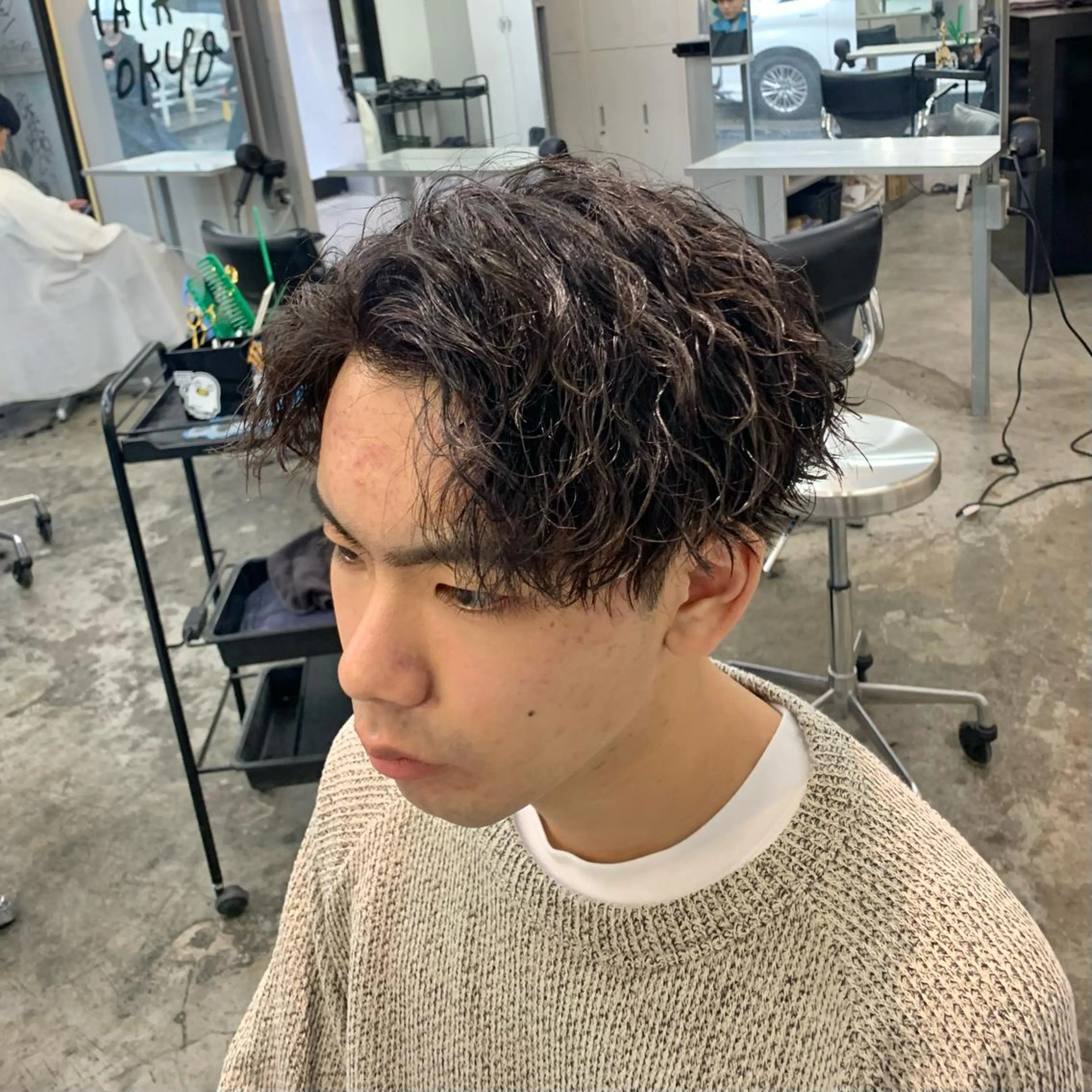 ショート パーマ メンズ カット パーマ メンズ特化美容師/ 藤戸 椋のヘアスタイル