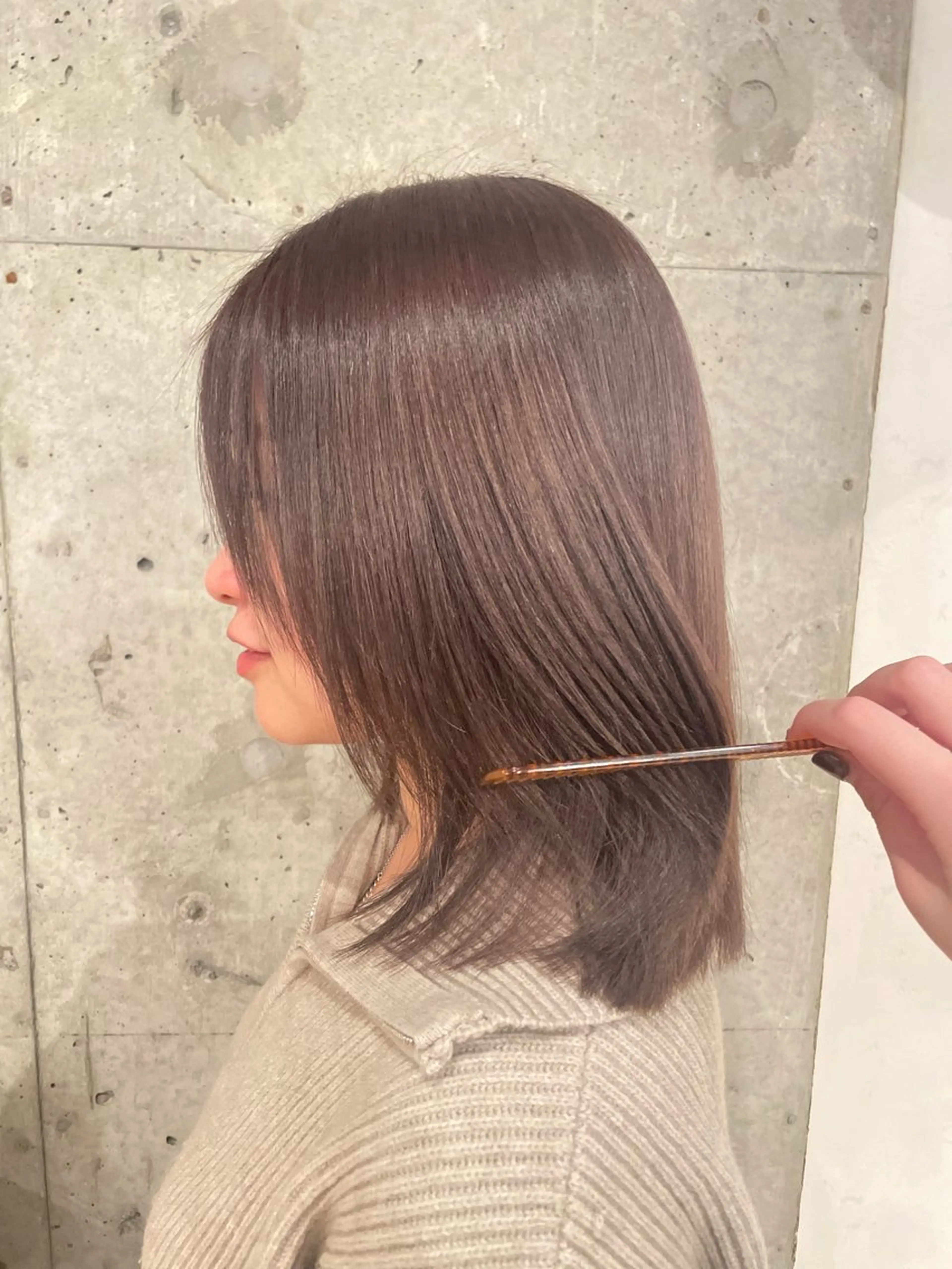 ミディアム カラー うる艶カラー/美髪 トリートメント/めいのヘアスタイル