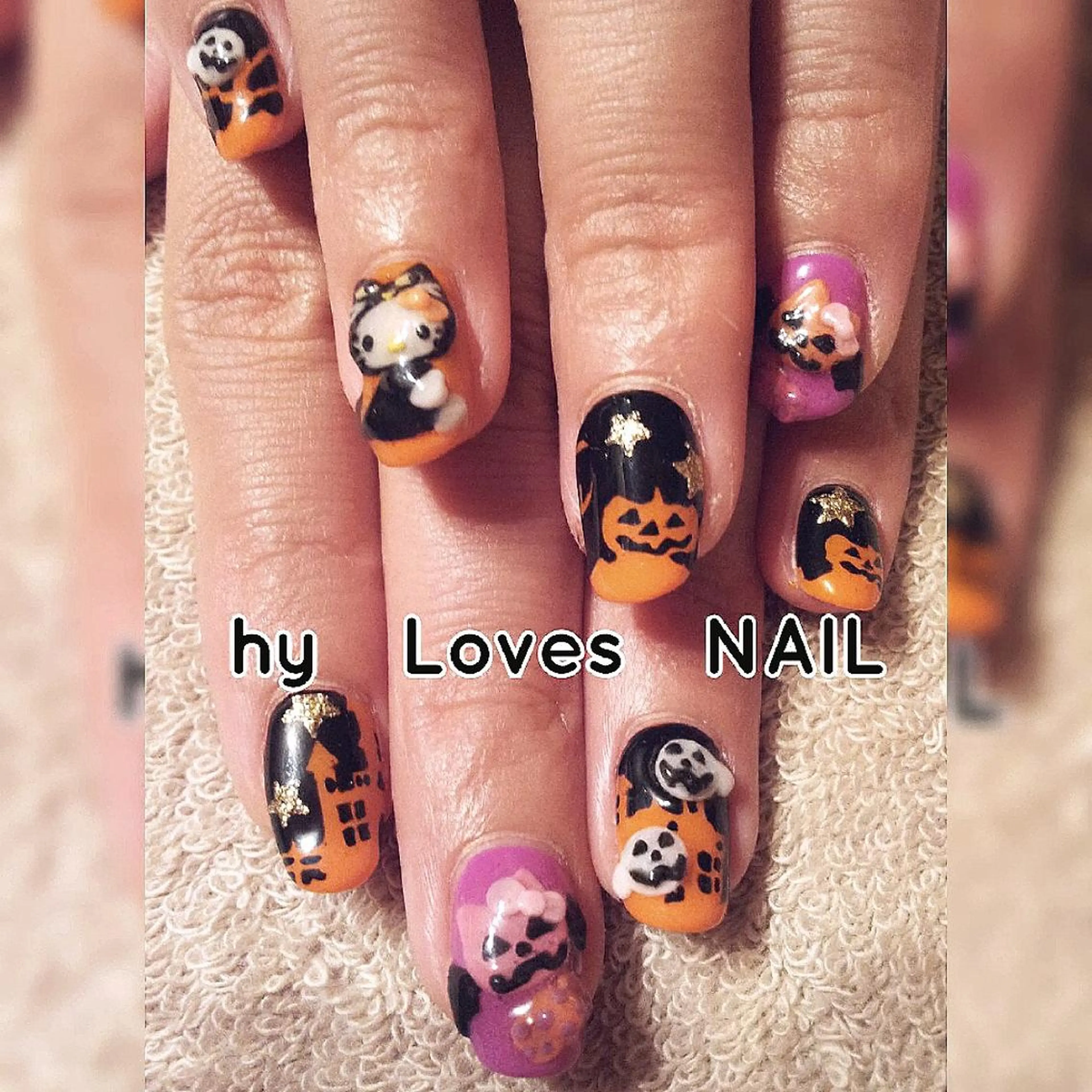 ネイル ジェルネイル ハロウィン ショートネイル ハンドネイル よしだ ひろきのネイルデザイン