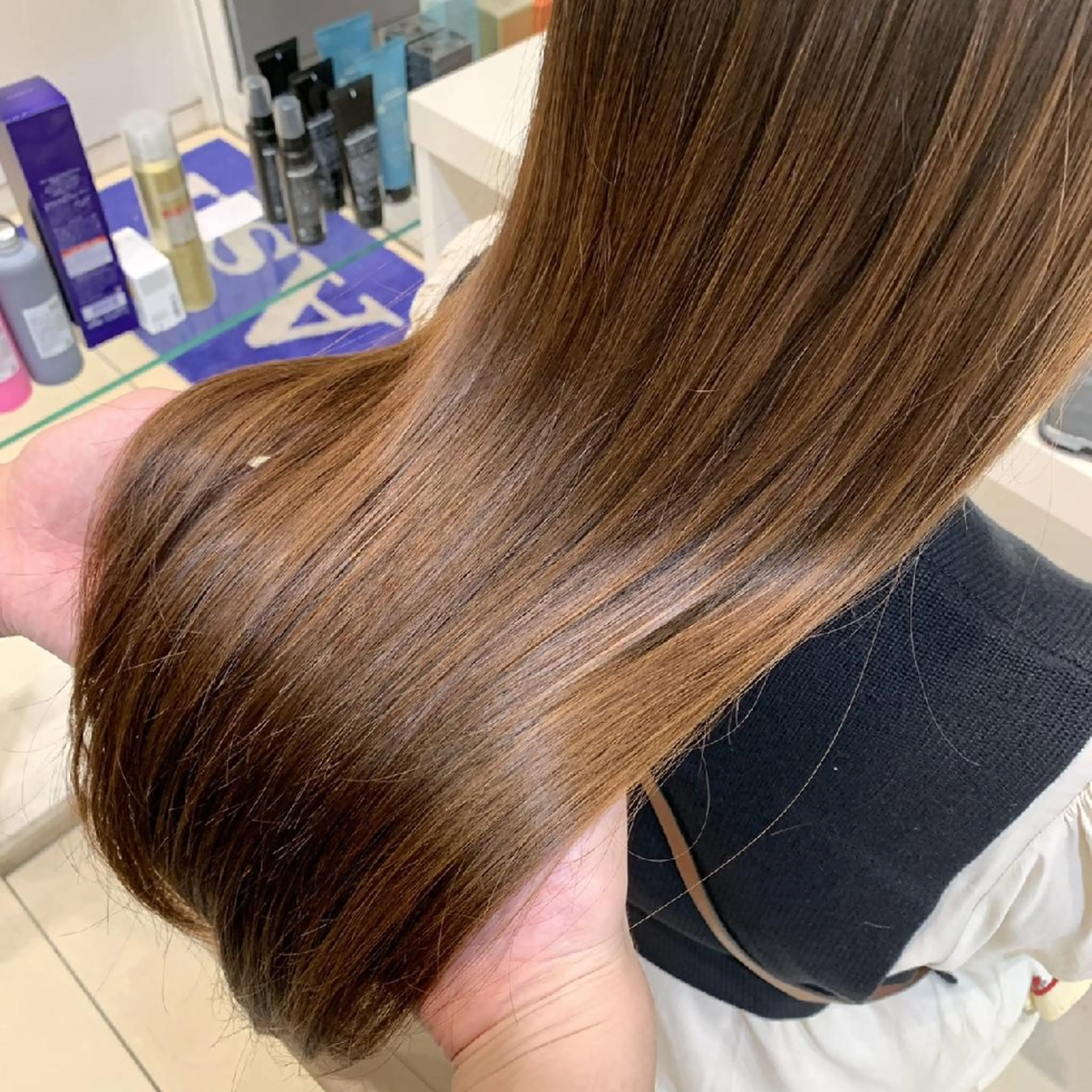 ロング カット ヘアカラー トリートメント 韓国レイヤー/髪質 改善カラー/れんのヘアスタイル