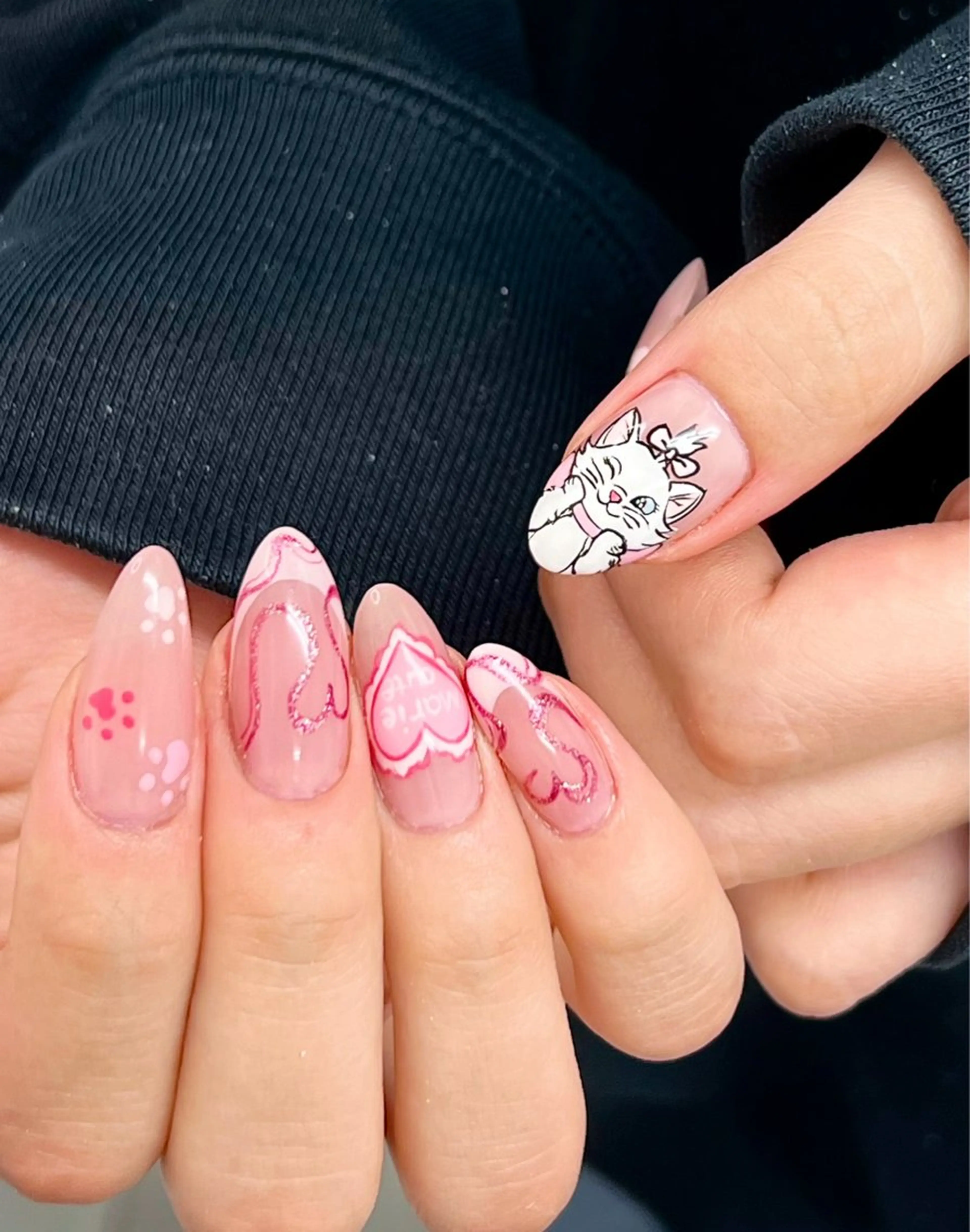 ネイル フットネイル フレンチネイル グラデーション ハート 韓国ネイル ハンドネイル Lynn_ Nailのネイルデザイン