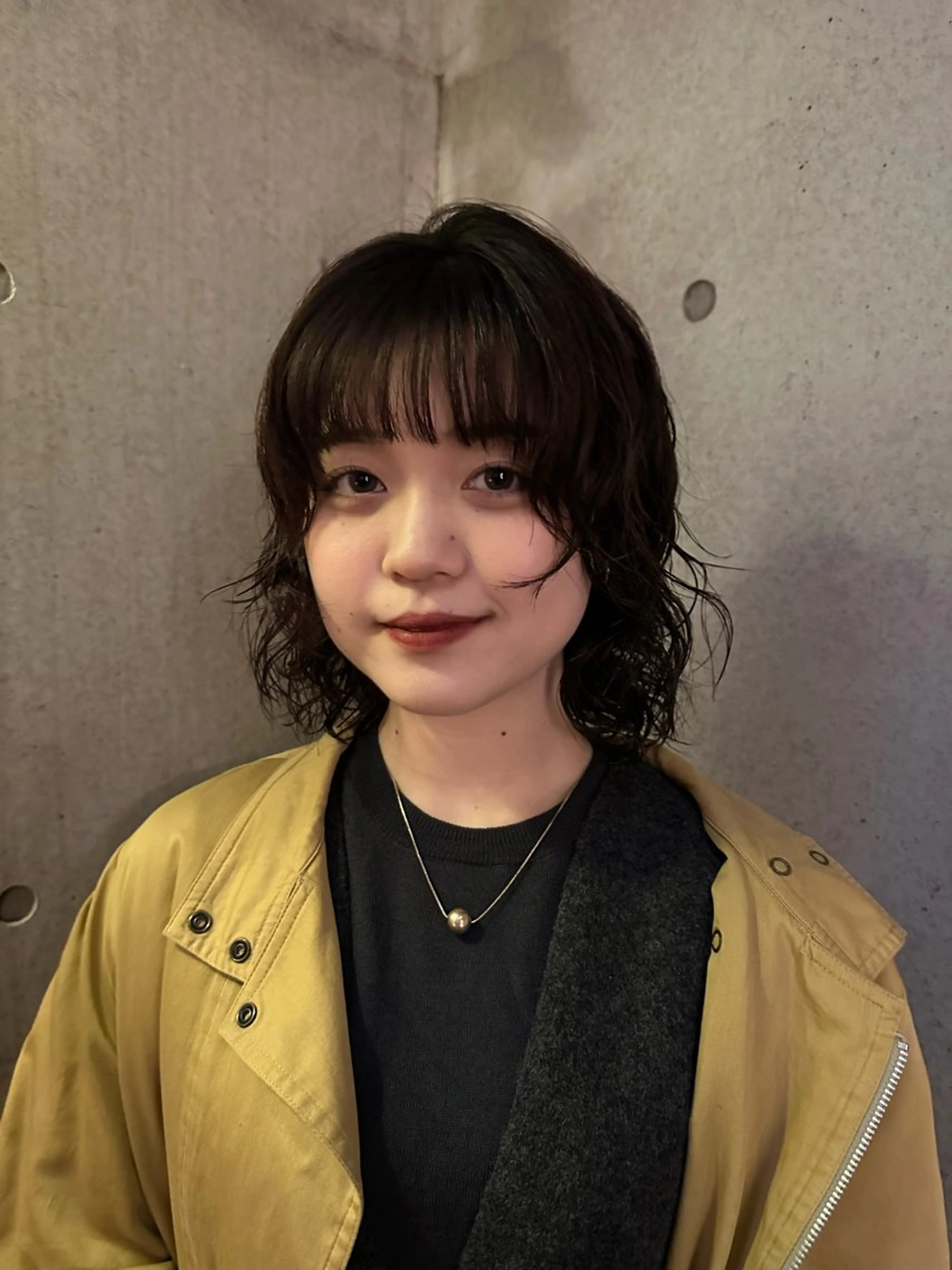 ミディアム パーマ 似合わせカット /パーマ岡本淳平のヘアスタイル