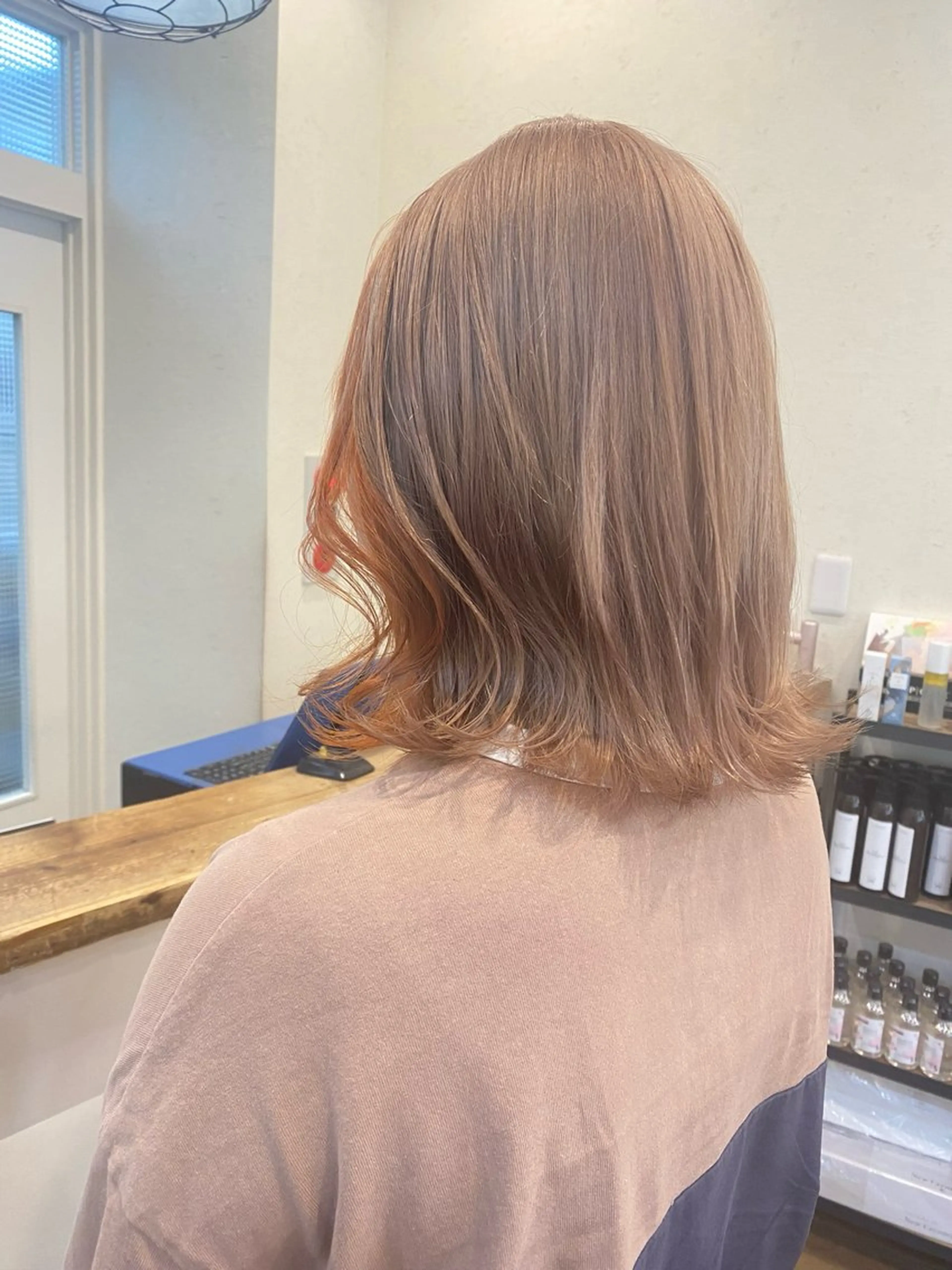 ミディアム カラー ミストバング  フェイスフレーミング オレンジ インナーカラー🌈 サイトウ ミズキのヘアスタイル