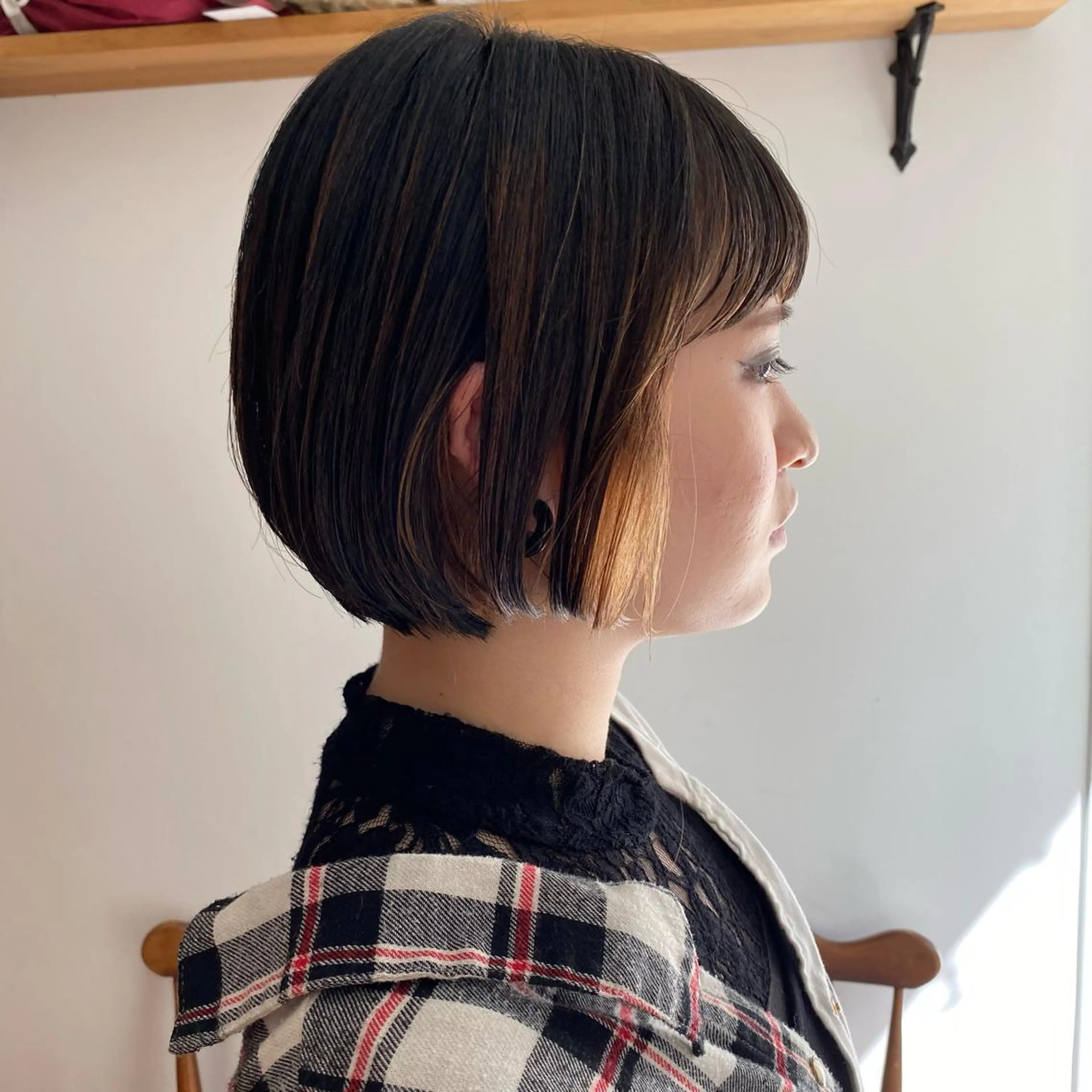 ミディアム 店長　ショート& パーマ　坂本のヘアスタイル